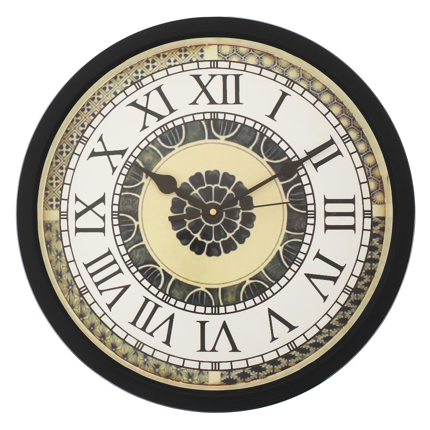 Designer Round Analog Black Wall Clock