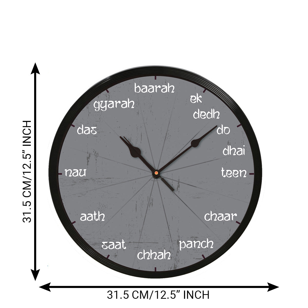 Hindi Numbers Theme Round Shape Analog Designer Wall Clock 3