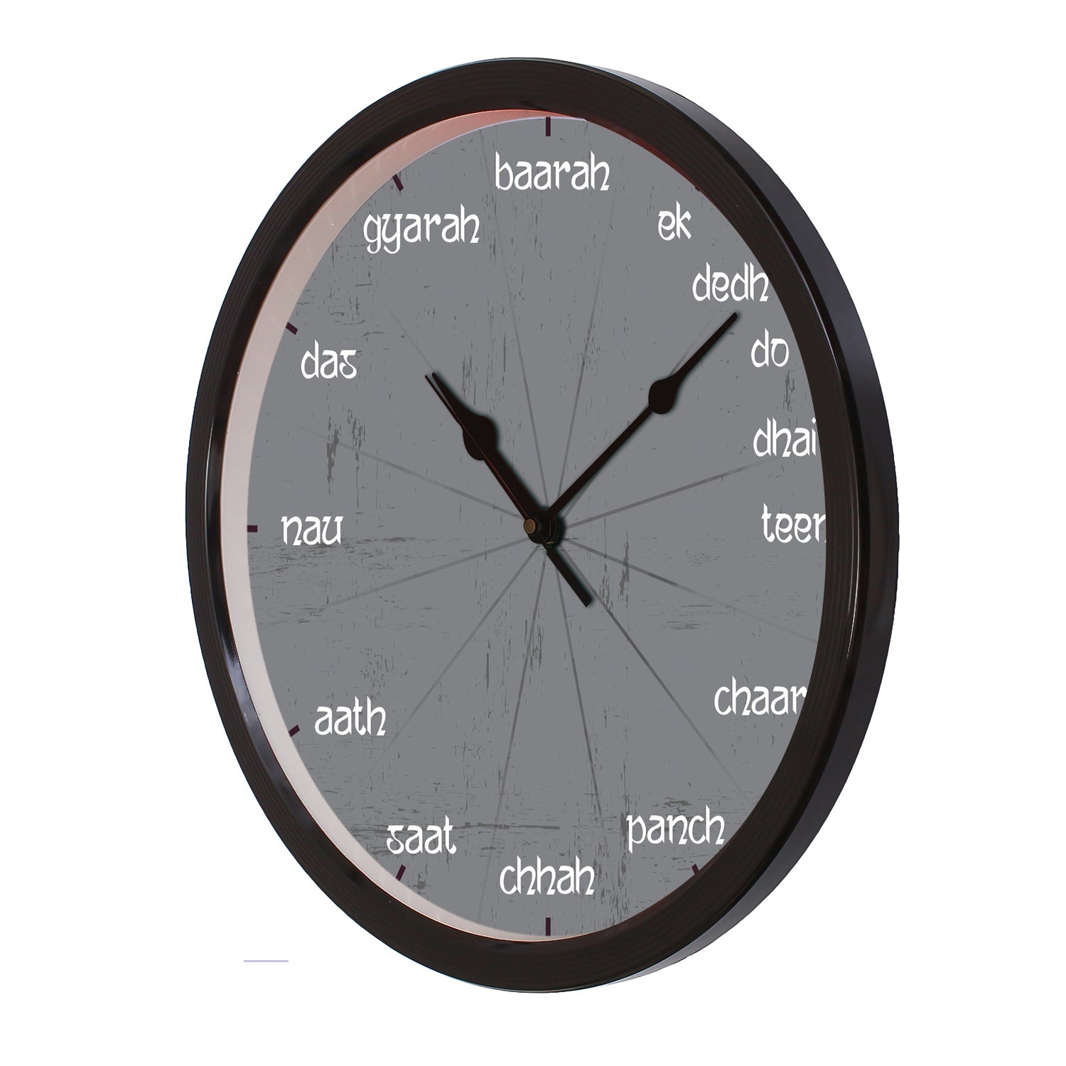 Hindi Numbers Theme Round Shape Analog Designer Wall Clock 4