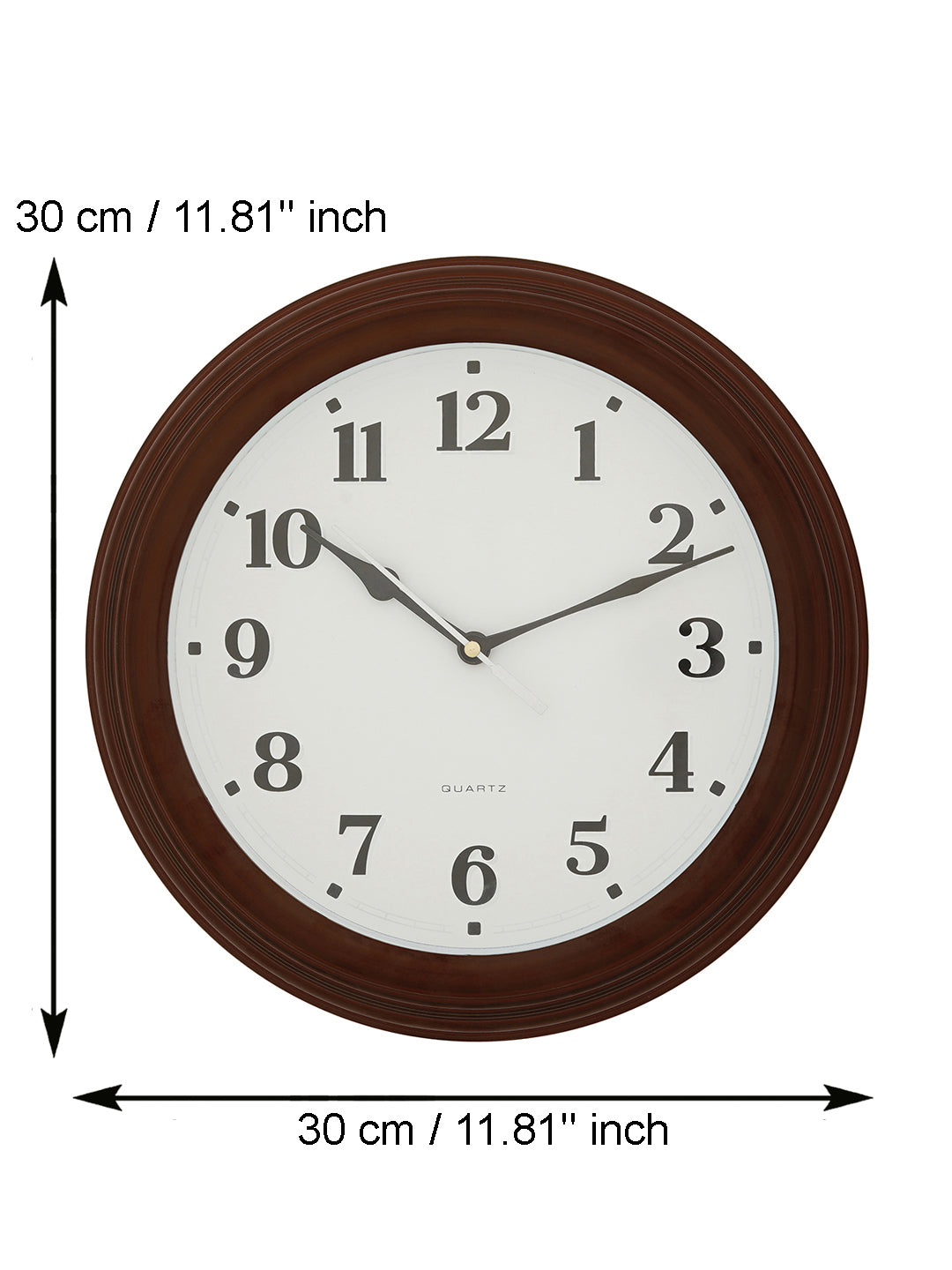Amazing Rosewood Color Round Shape Analog Wooden Wall Clock (30*30*4 cm) 2
