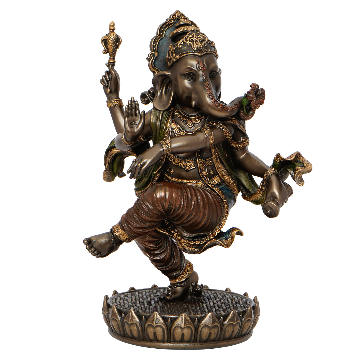 Dancing Lord Ganesha Cold Cast Bronze Resin Decorative Showpiece ...