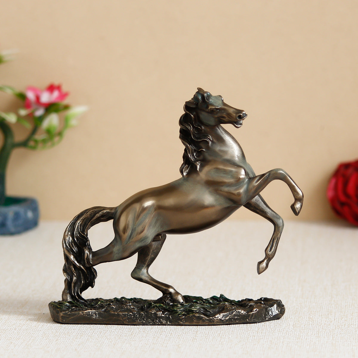 Running Horse Cold Cast Bronze Resin Decorative Figurine - eCraftIndia ...