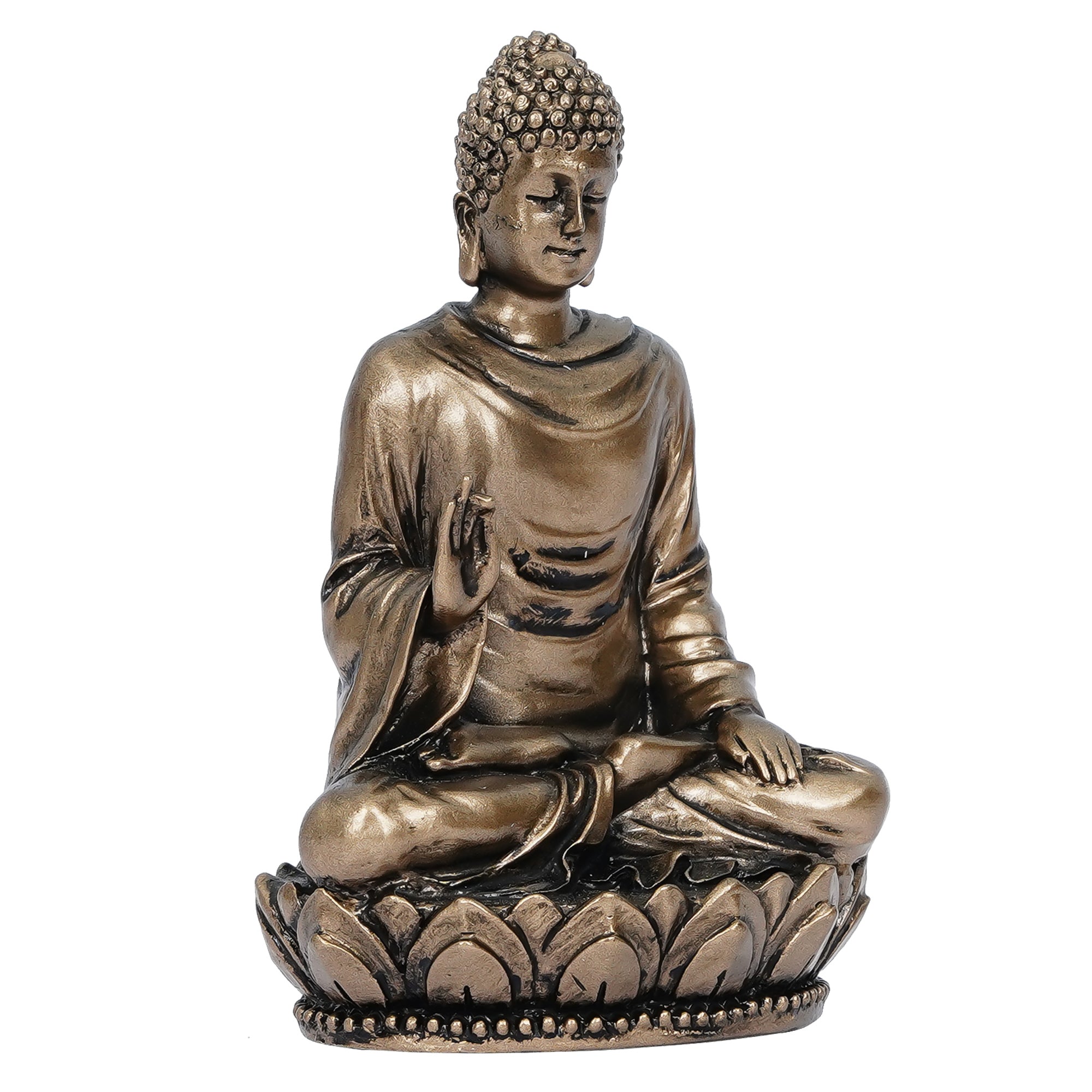 Cold Cast Bronze Resin Meditating Lord Buddha Statue 2