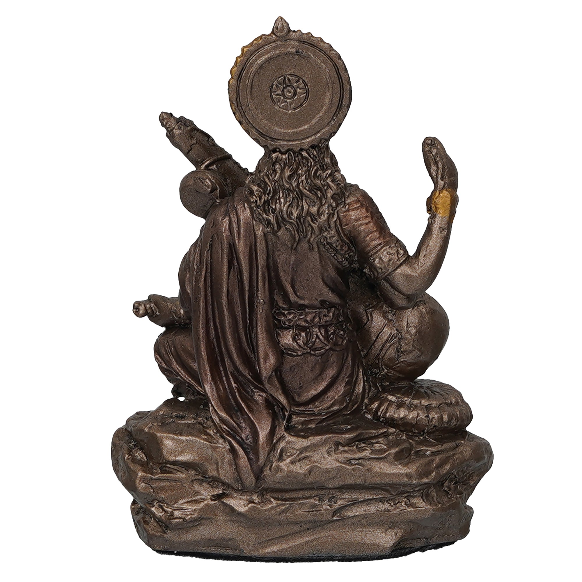 Goddess Saraswati Playing Veena Cold Cast Bronze Resin Decorative Figurine 6