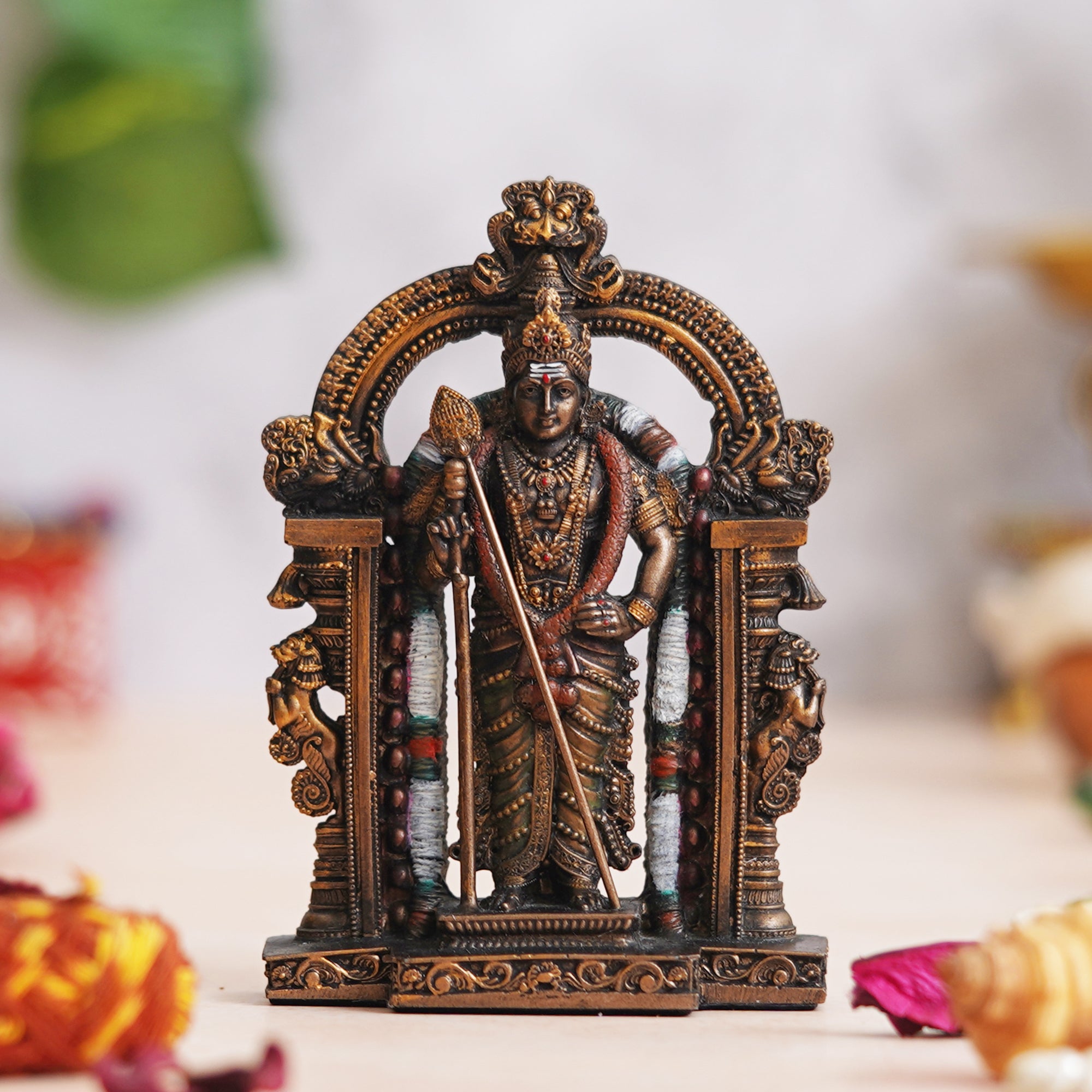 eCraftIndia Polyresin Handcrafted Rustic Lord kartikeya Statue