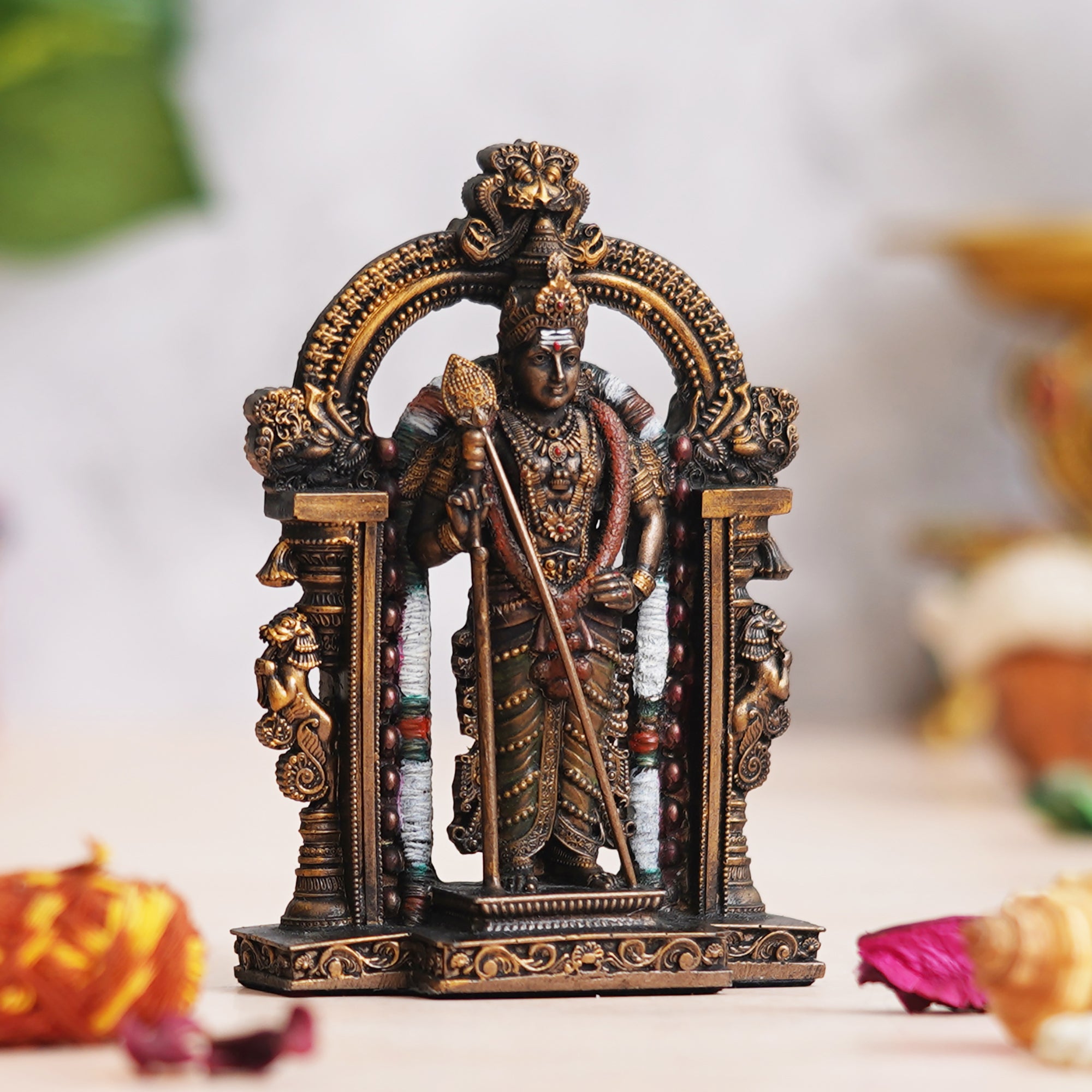 eCraftIndia Polyresin Handcrafted Rustic Lord kartikeya Statue 1