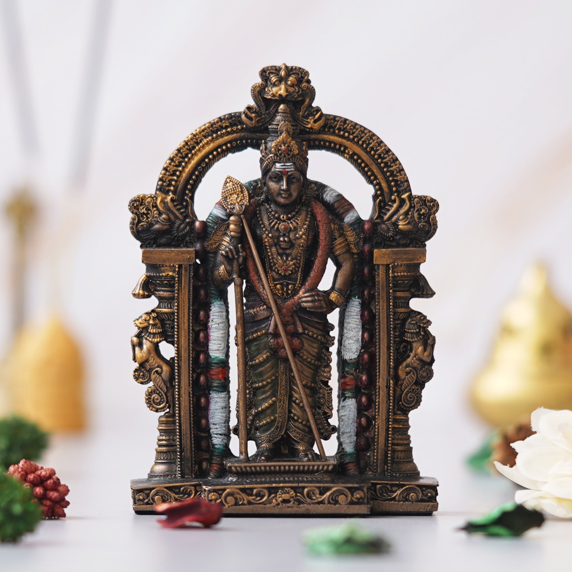 eCraftIndia Polyresin Handcrafted Rustic Lord kartikeya Statue 4