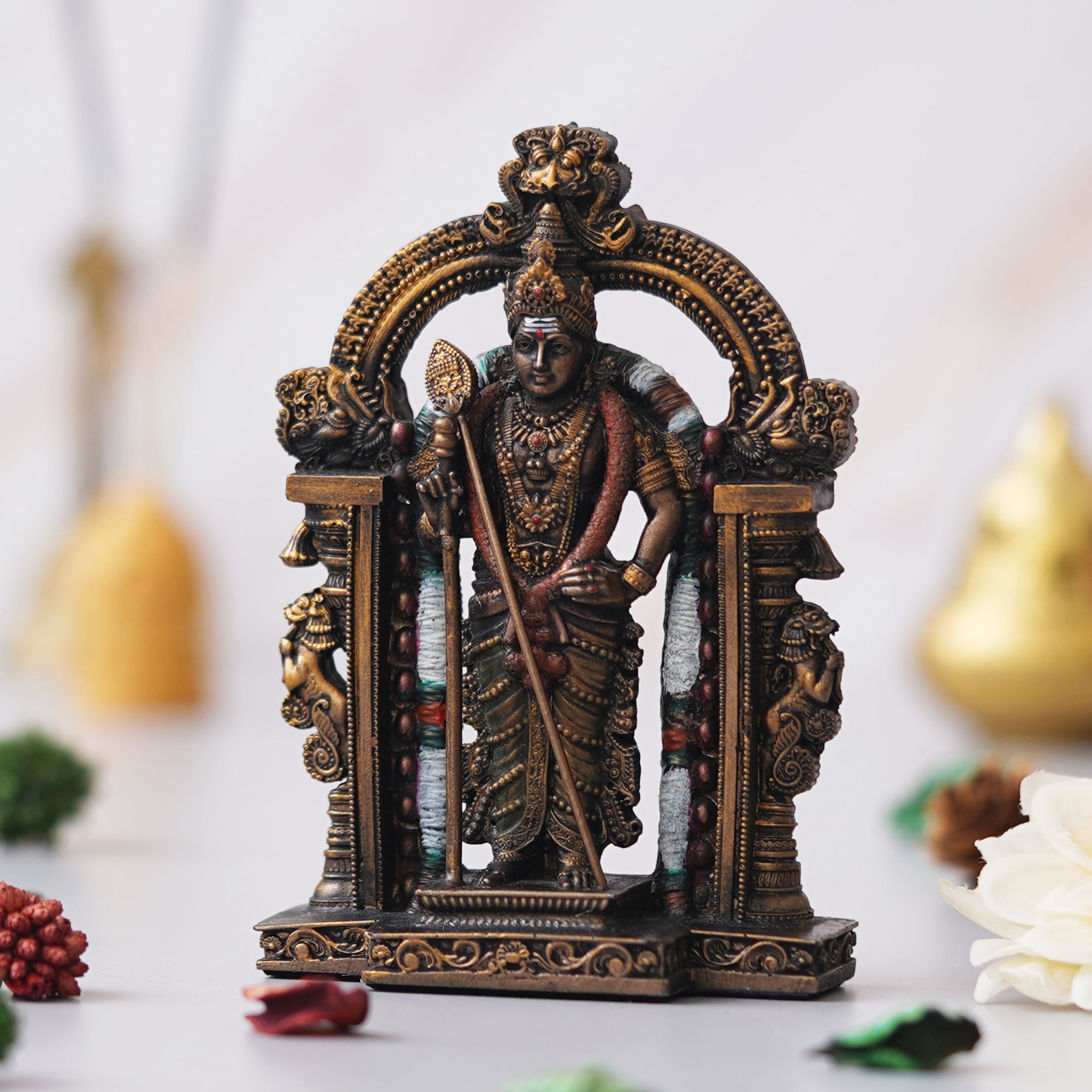 eCraftIndia Polyresin Handcrafted Rustic Lord kartikeya Statue 5