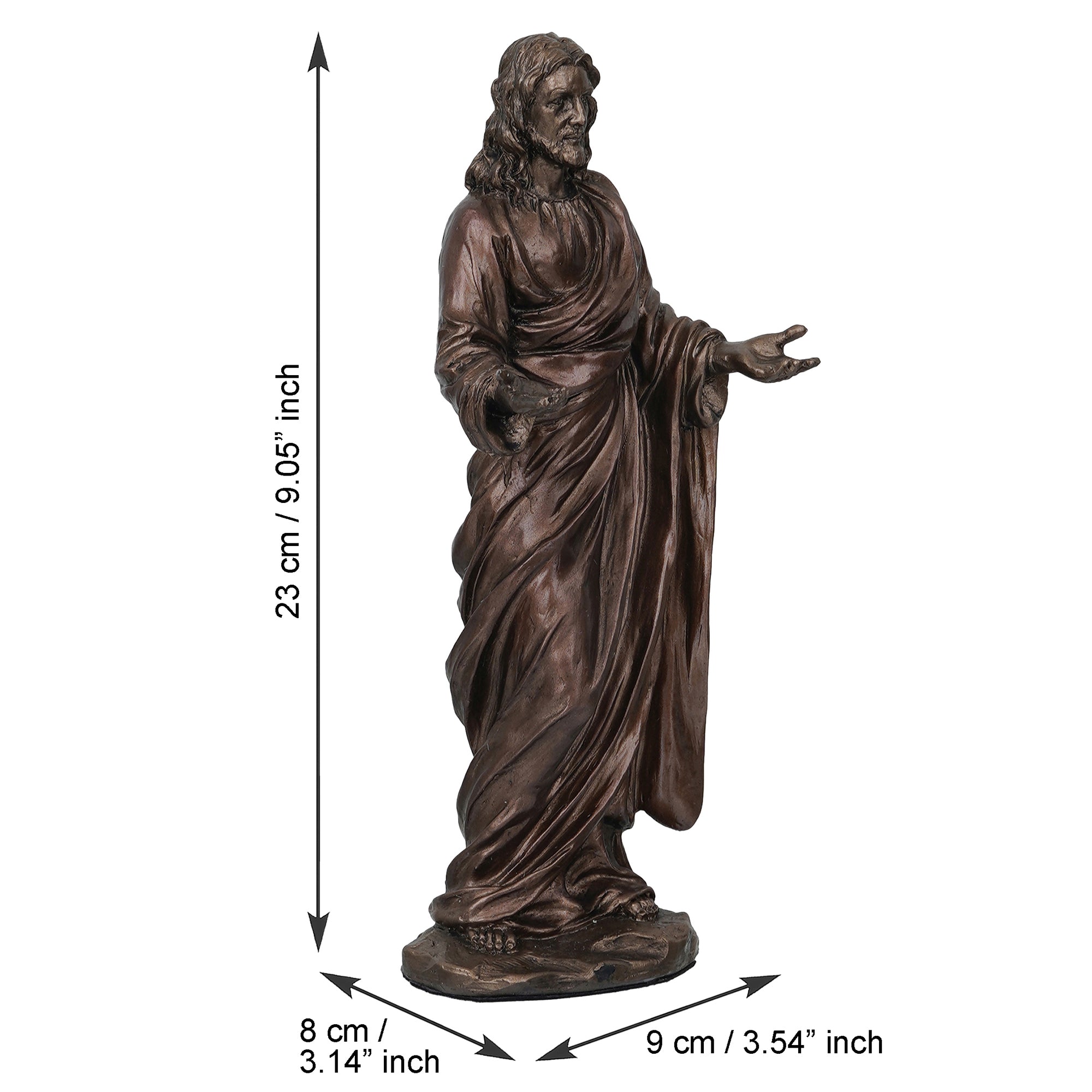 Jesus Christ with Open Arms Cold Cast Bronze Resin Decorative Figurine 3