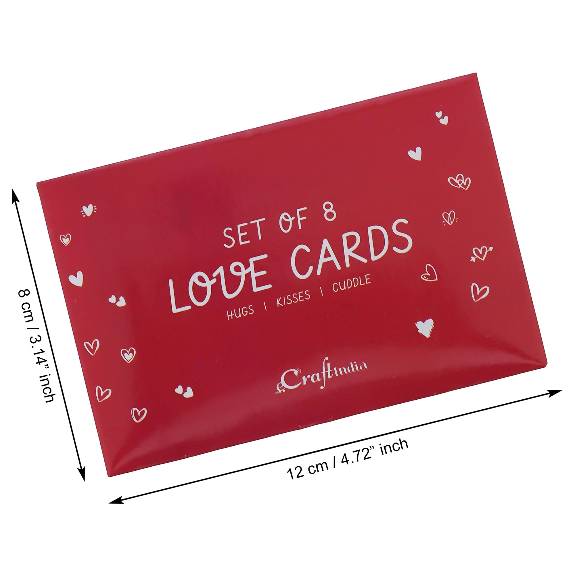 Valentine Combo of Pack of 8 Love Gift Cards, Golden Red Rose Gift Set 2