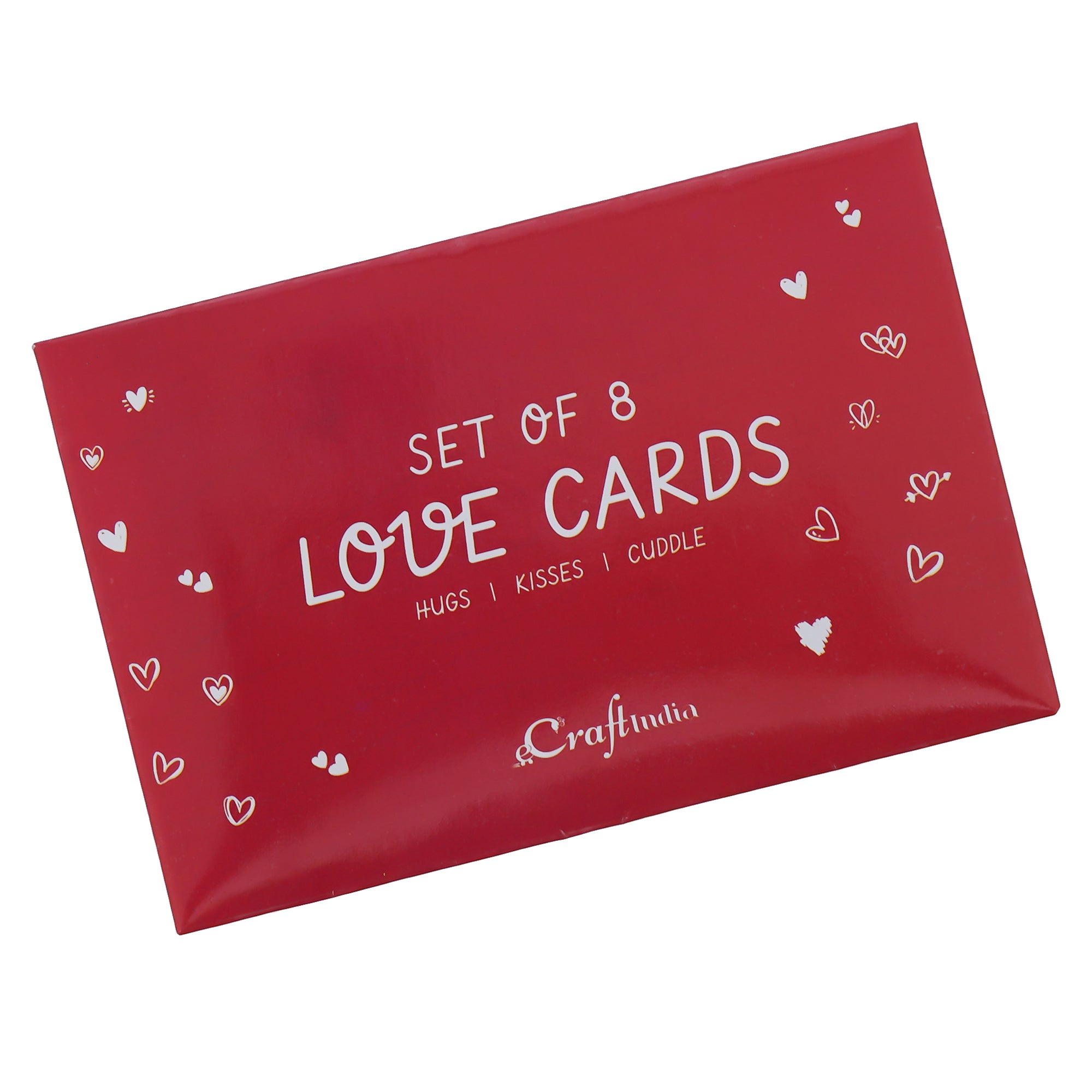 Set of 8 Valentine Love Gift Cards Set (Red and White) 4