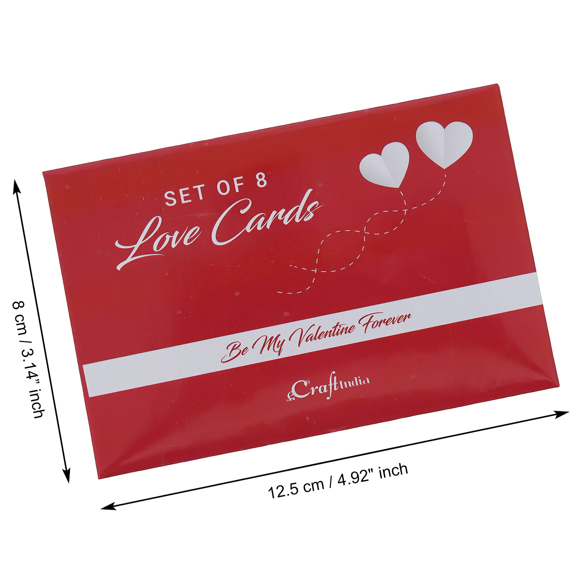 Set of 8 Love Post Cards Valentine Gift Cards Set (Red & White) 3