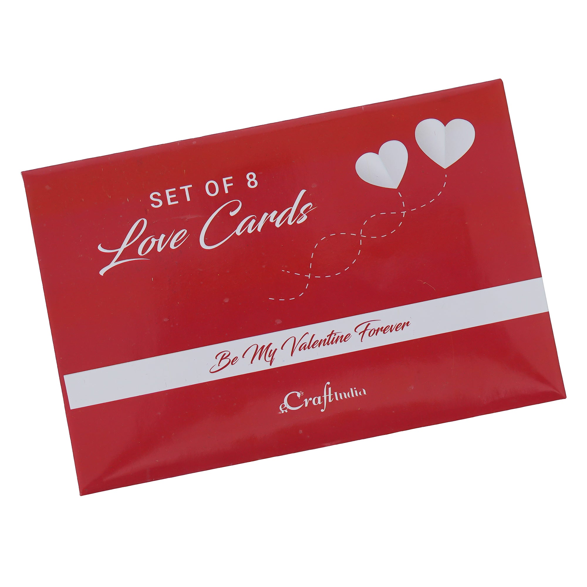 Set of 8 Love Post Cards Valentine Gift Cards Set (Red & White) 4