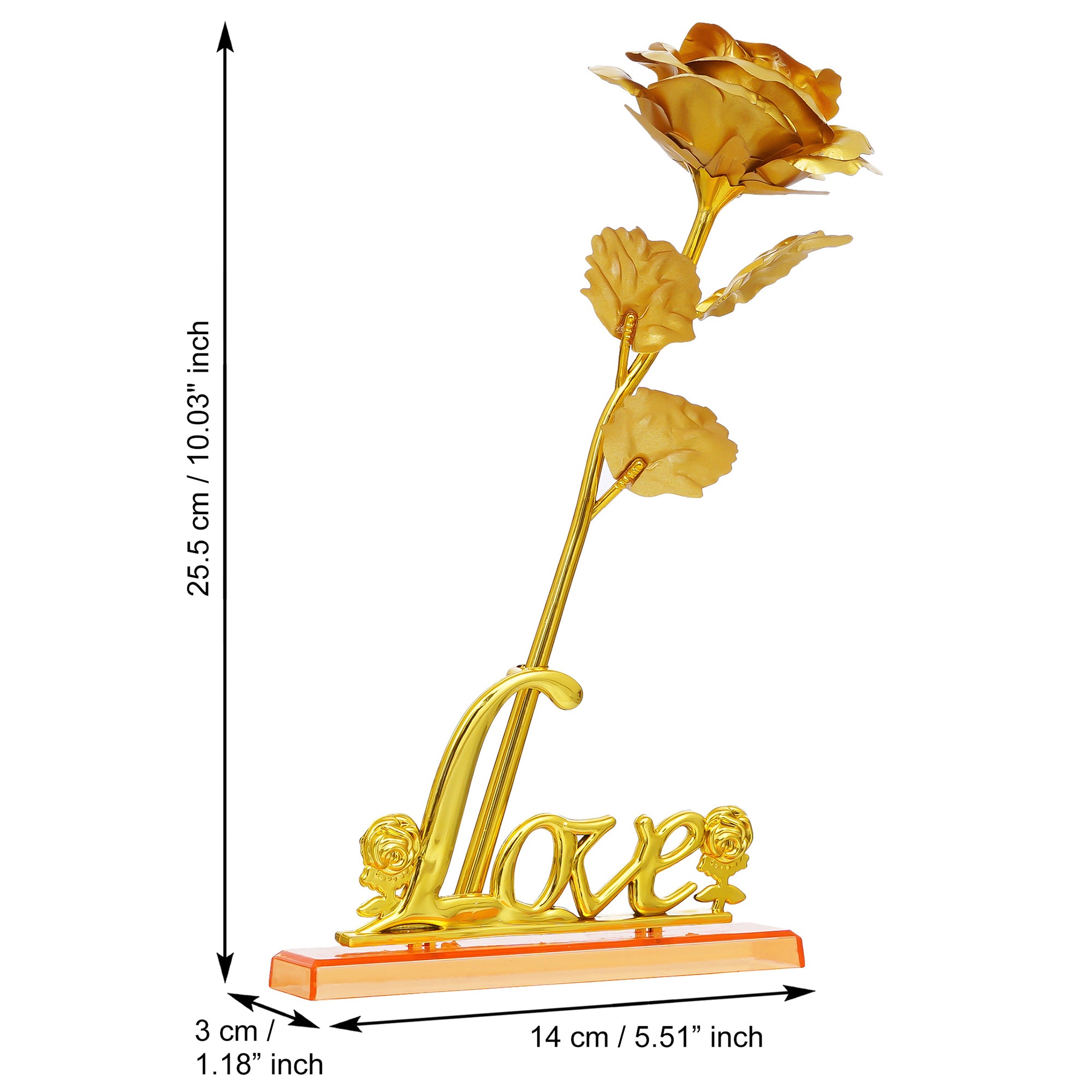 Valentine Combo of Love Golden Rose Table Decor Gift Set Showpiece, Bride Kissing Groom Romantic Polyresin Decorative Showpiece 2