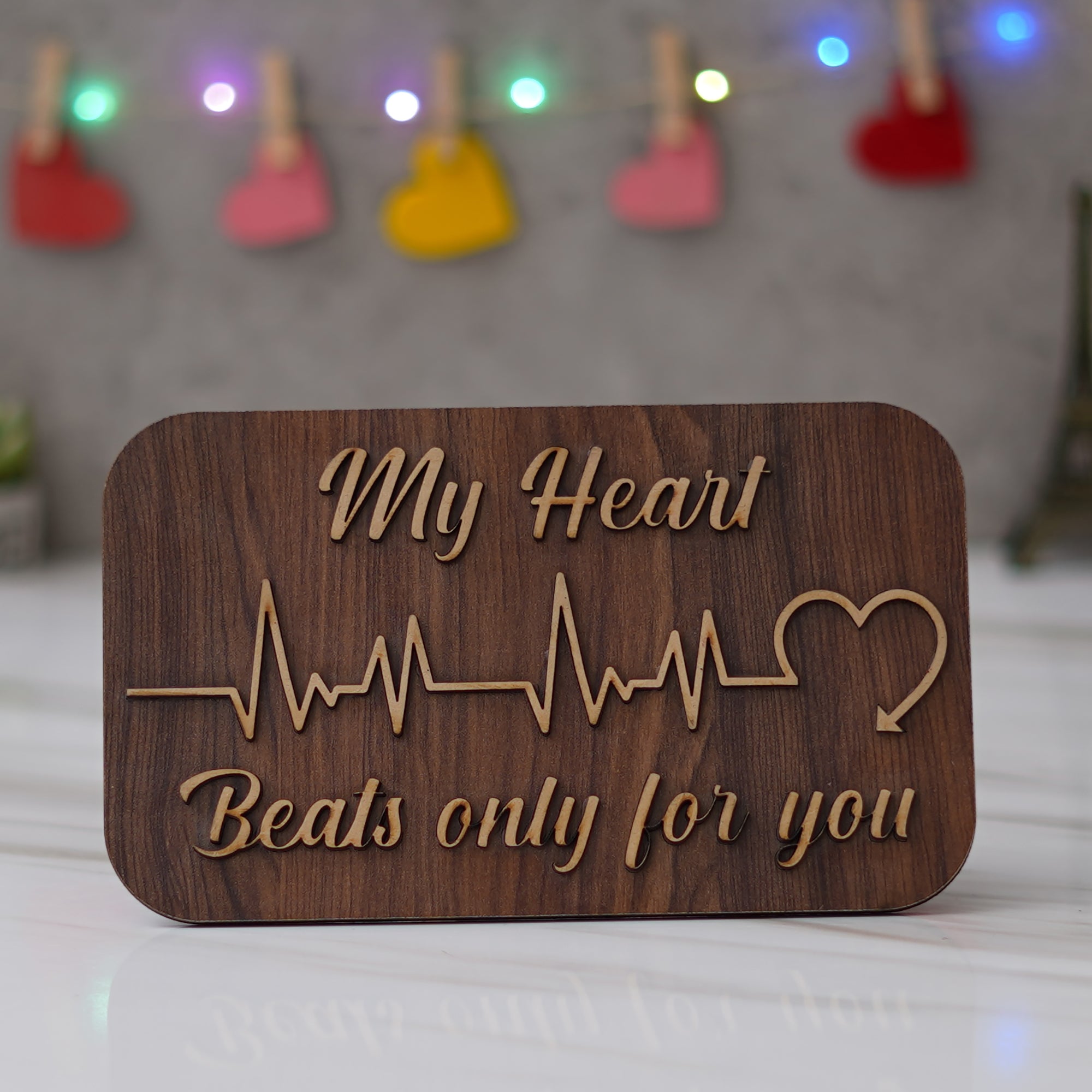 "My Heart Beats Only For You" Showpiece & Royal Pine Air Freshener 2