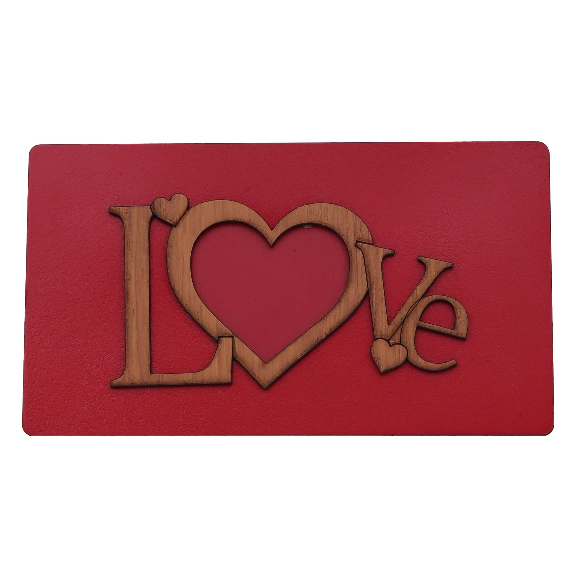 "Love" Valentine Wooden Photo Frame With Red Stand 2