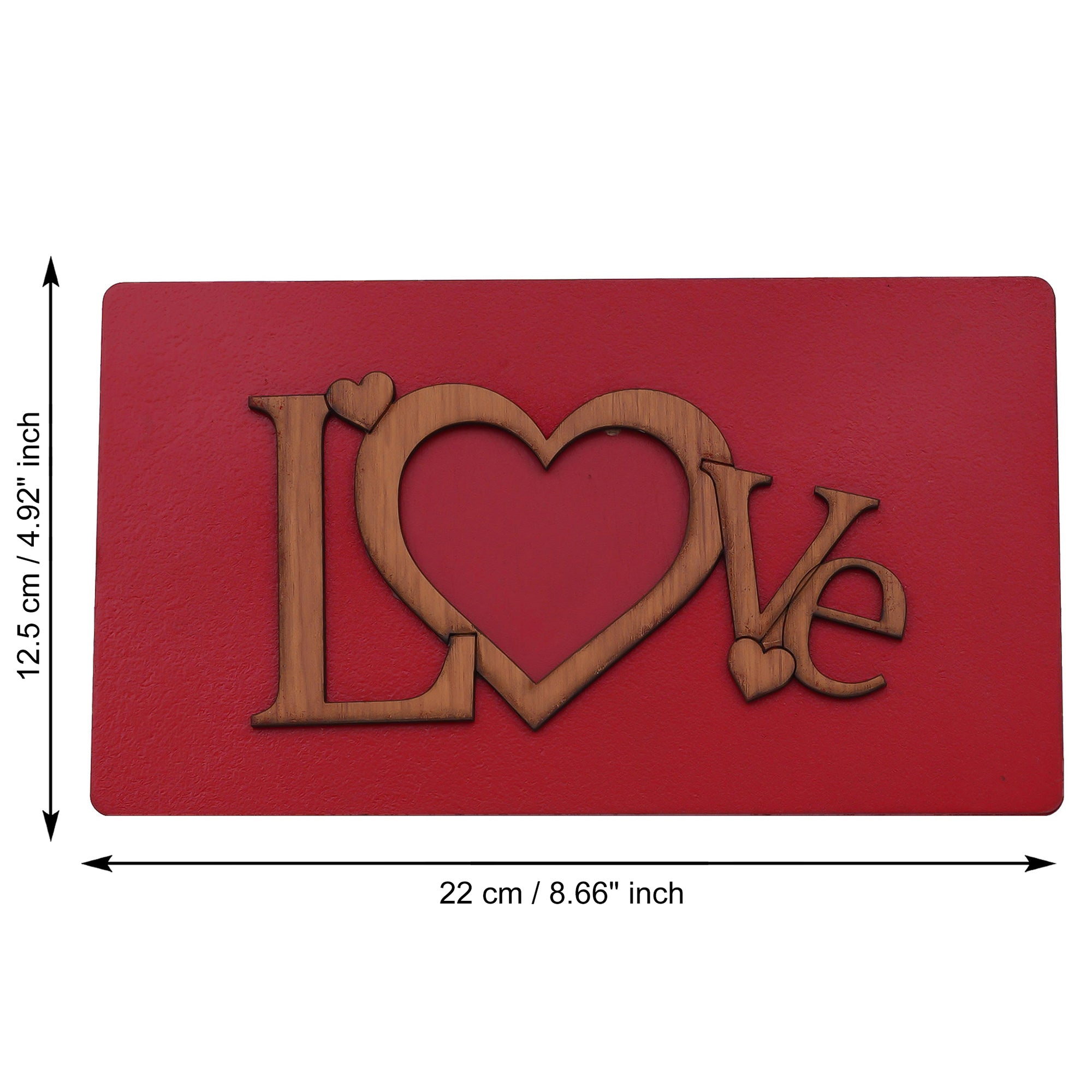 "Love" Valentine Wooden Photo Frame With Red Stand 3