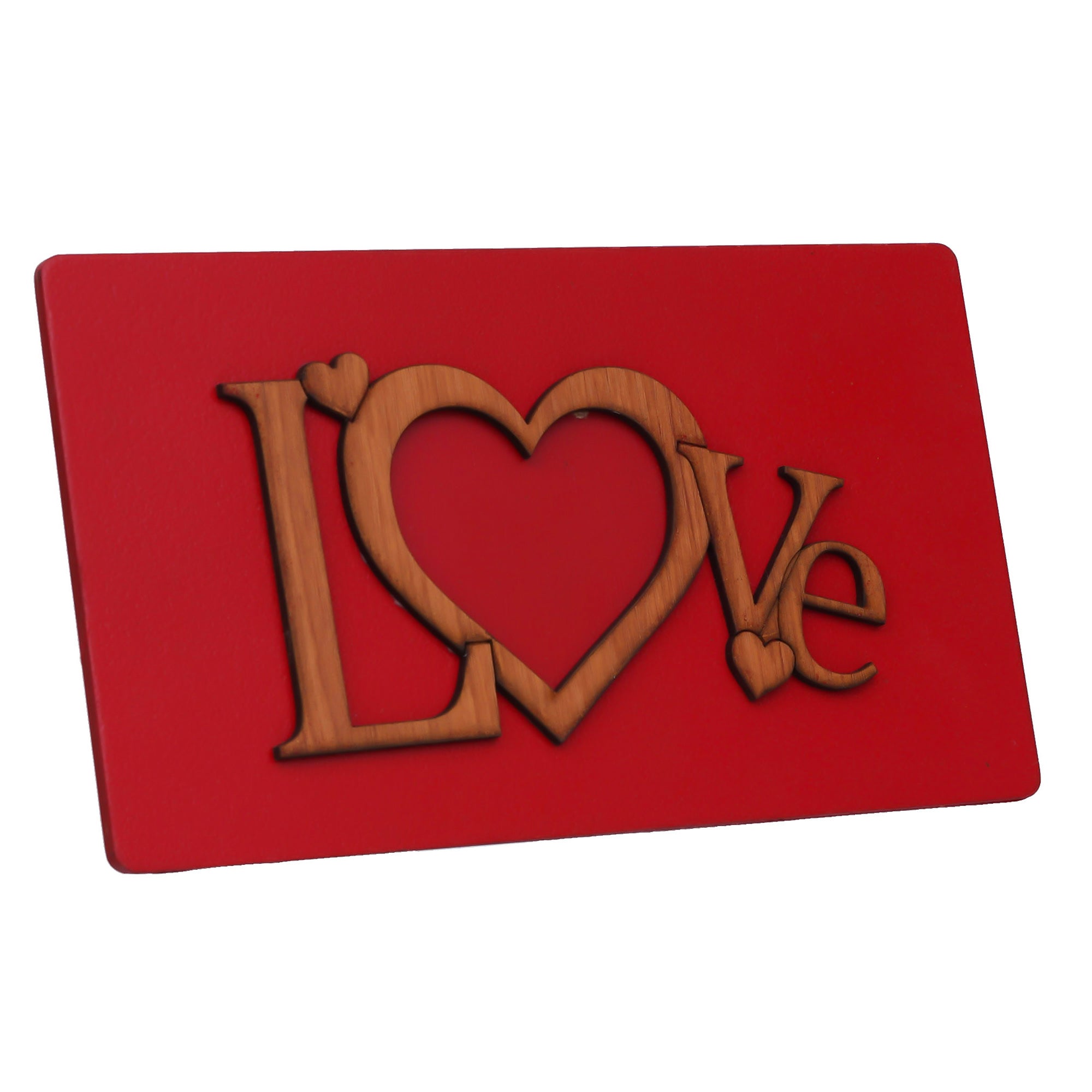 "Love" Valentine Wooden Photo Frame With Red Stand 4