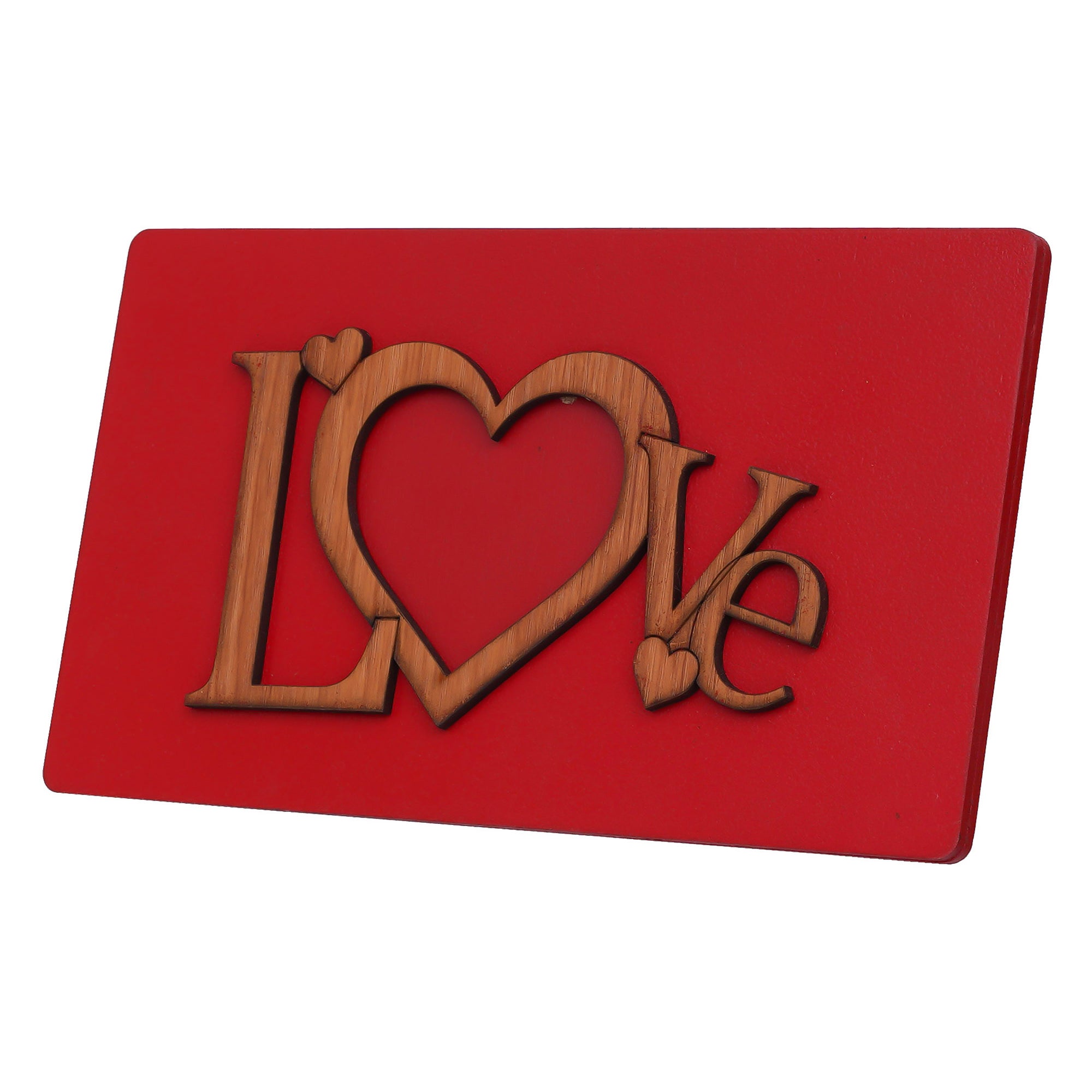 "Love" Valentine Wooden Photo Frame With Red Stand 5