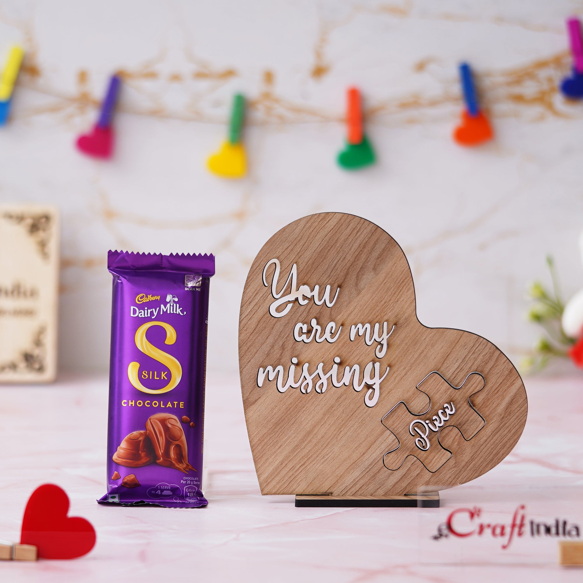 "You Are My Missing Piece" Showpiece & Cadbury Dairy Milk Chocolate