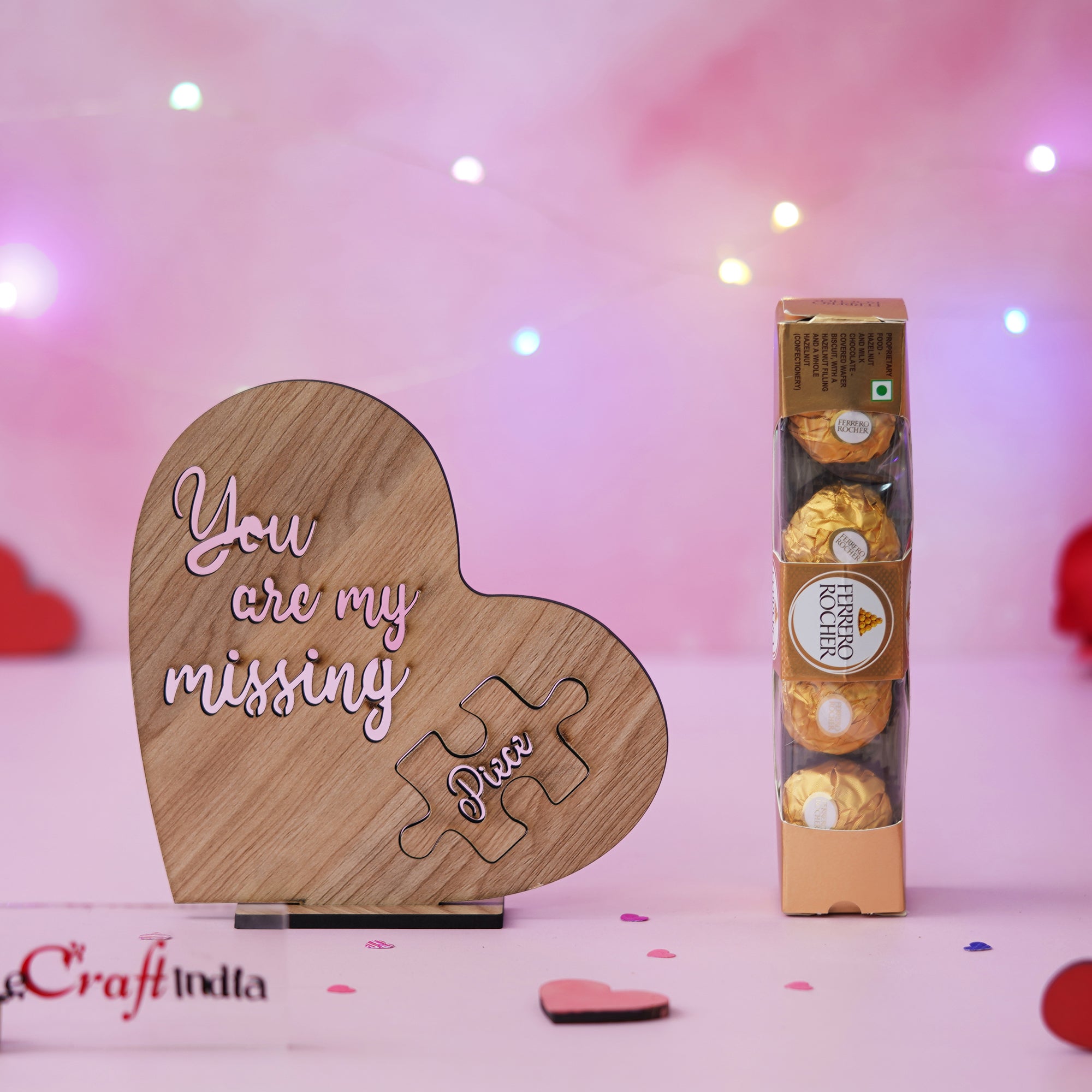 "You Are My Missing Piece" Showpiece & Ferrero Rocher Chocolates 1