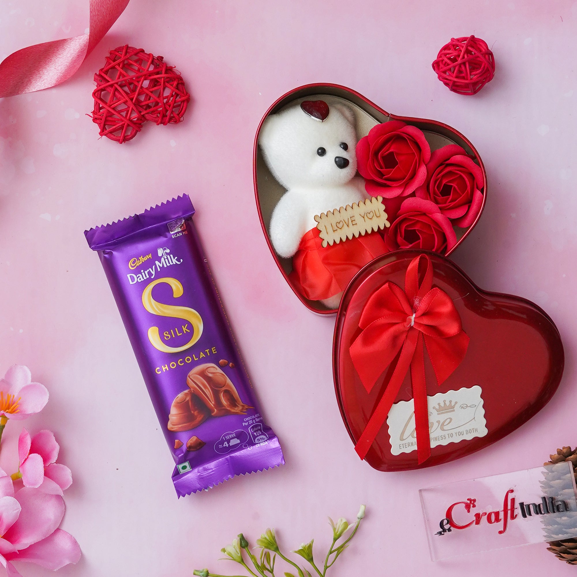 Valentine's Day Gift Box & Cadbury Dairy Milk Silk Chocolate