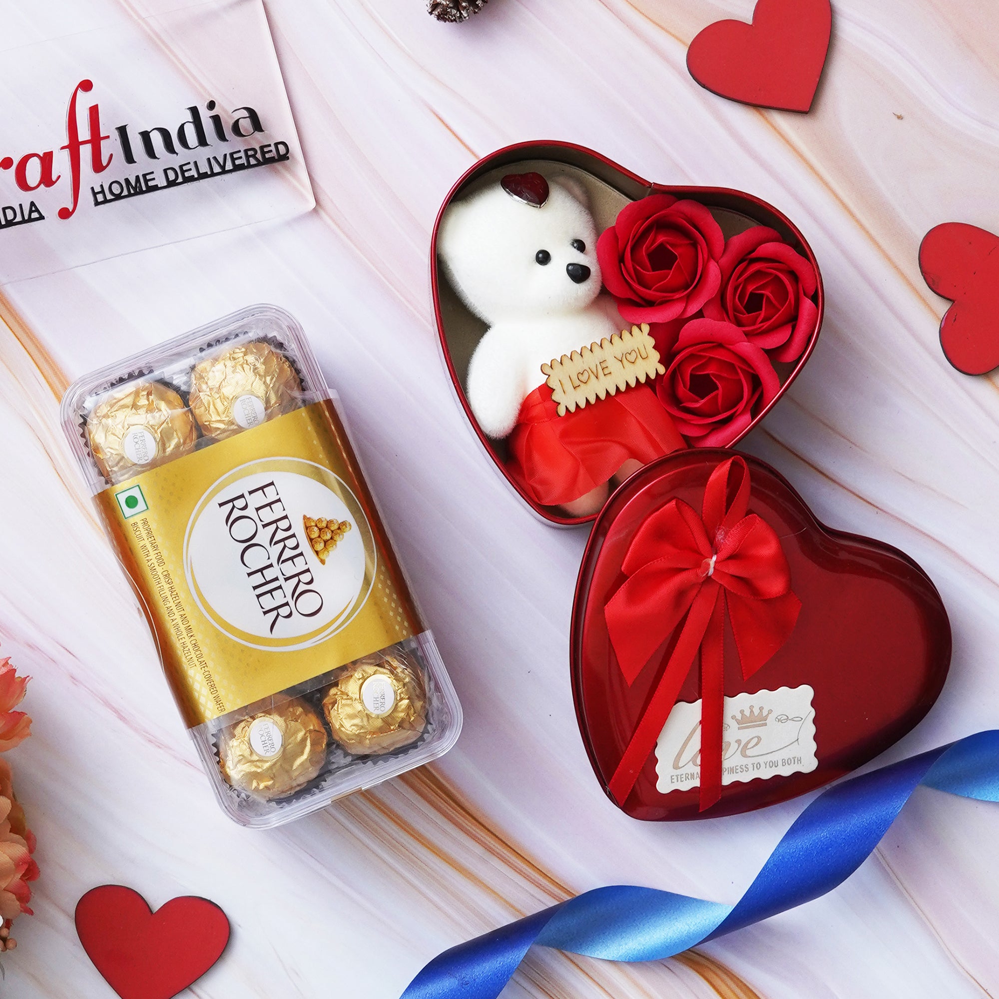 Heart Shaped Valentine's Day Gift Box & Ferrero Rocher Chocolates 1