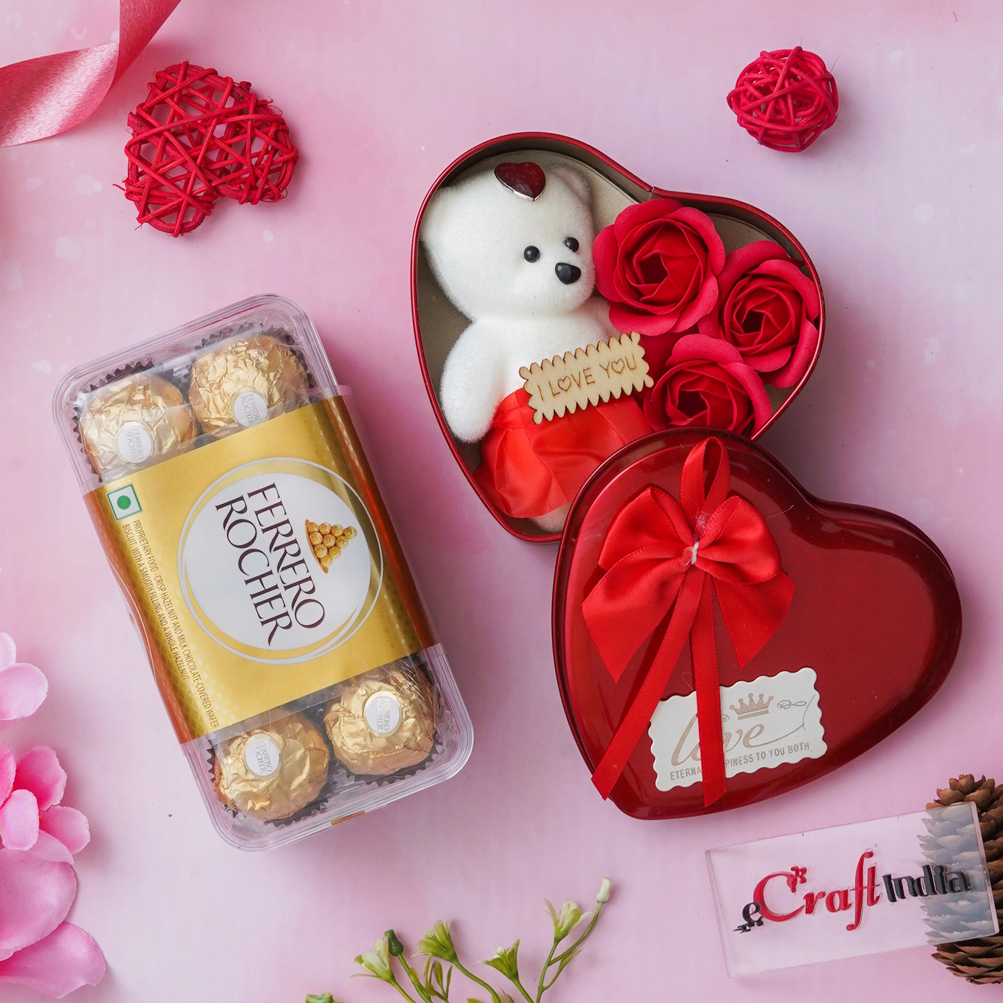 Heart Shaped Valentine's Day Gift Box & Ferrero Rocher Chocolates