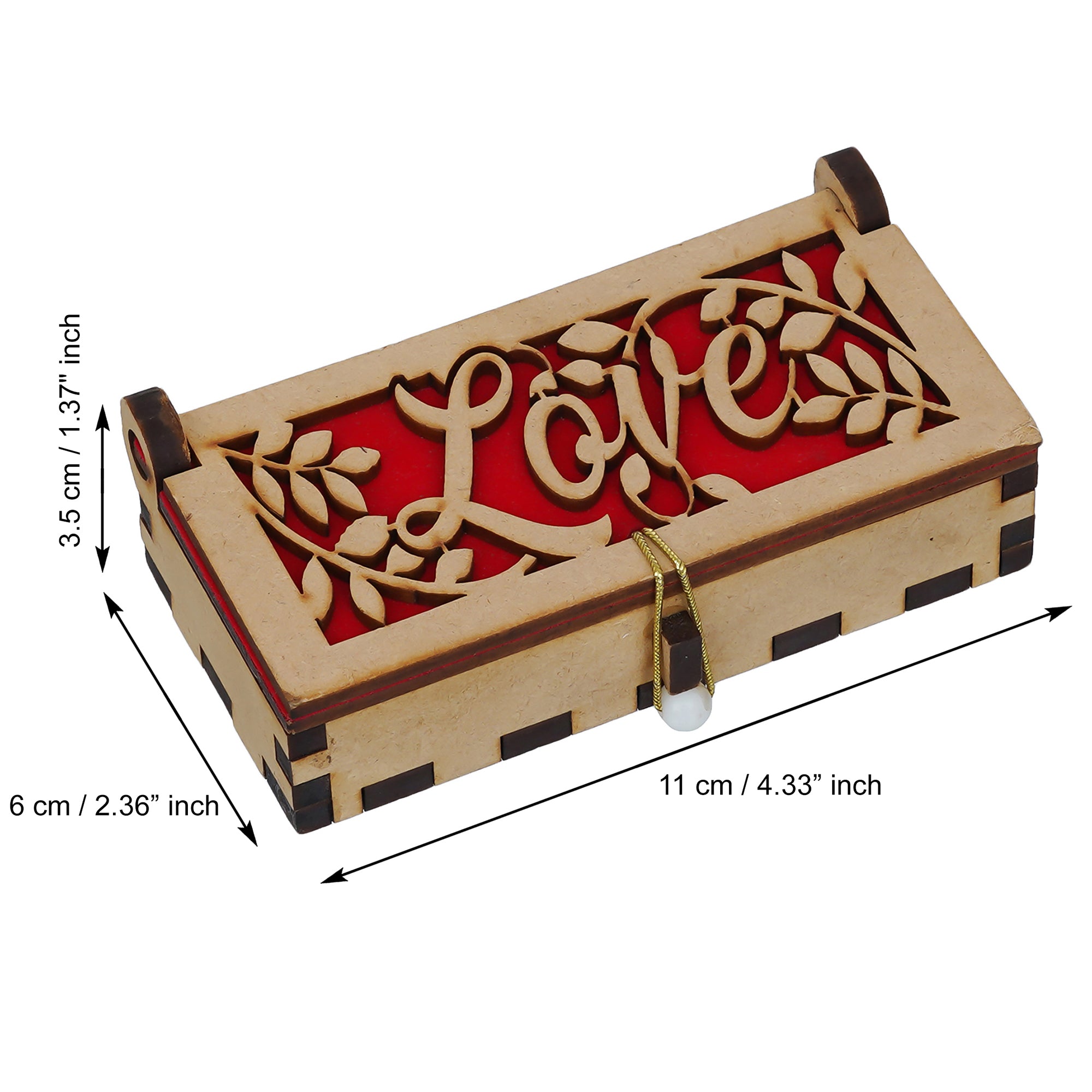 Valentine Combo of Golden Red Rose Gift Set, "Love" Wooden Gift Box 4