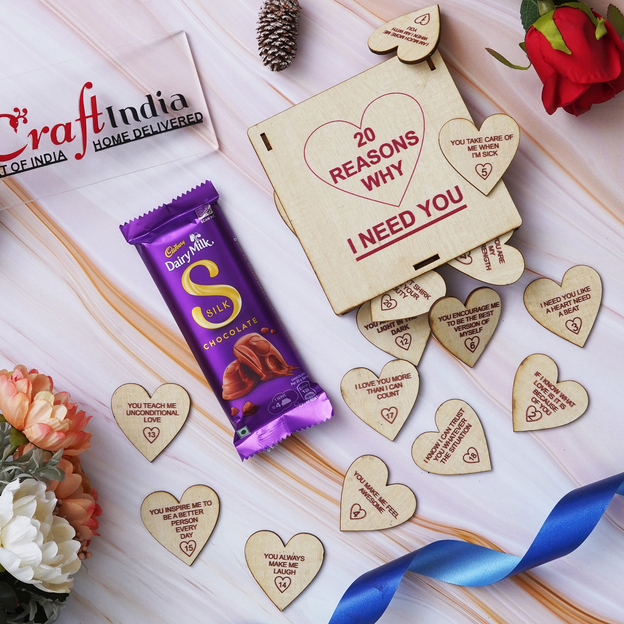 20 Reasons Why I Need You Valentine's Gift & Dairy Milk Chocolate 1