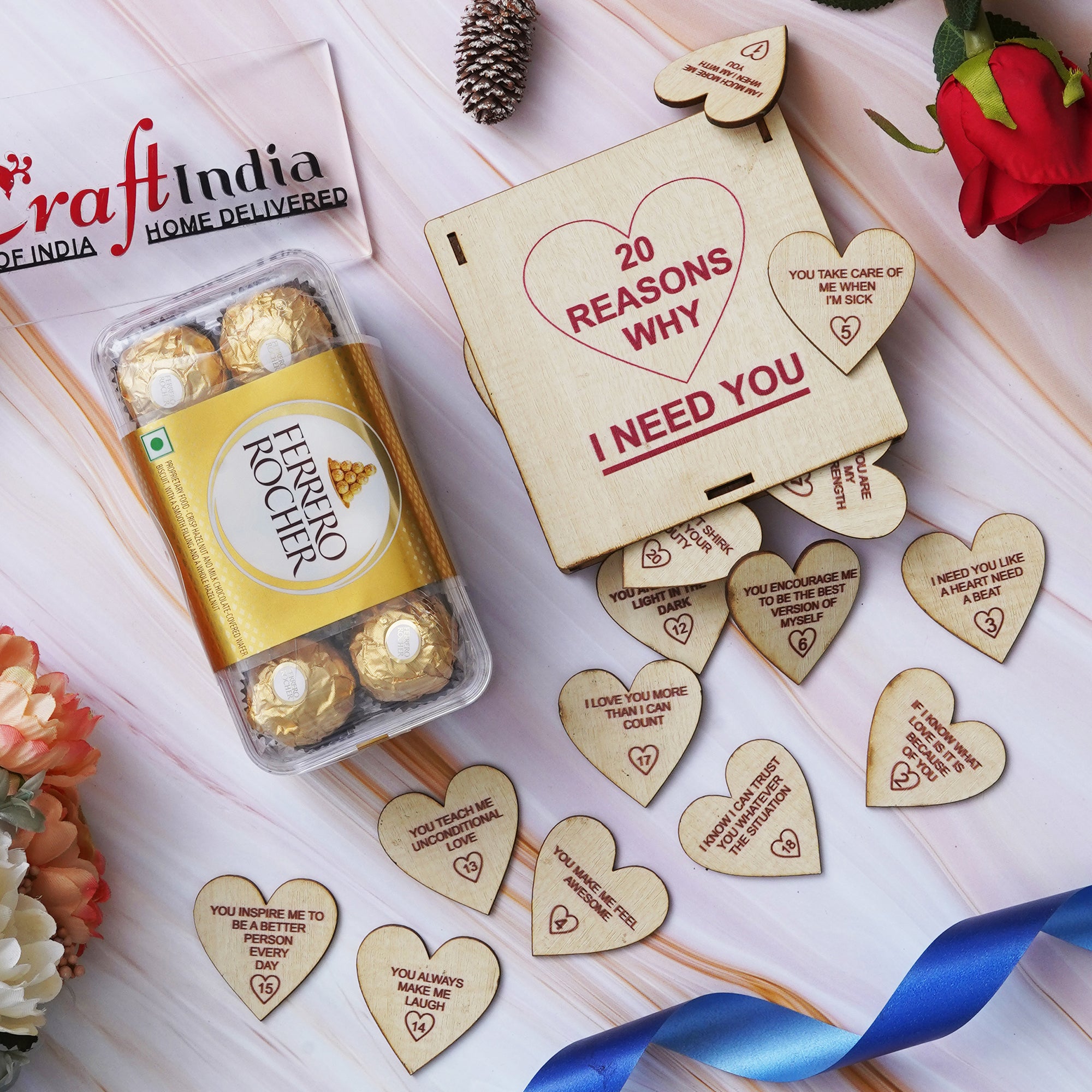 "20 Reasons Why I Need You" Valentine's Gift & Ferrero Rocher Chocolates 1