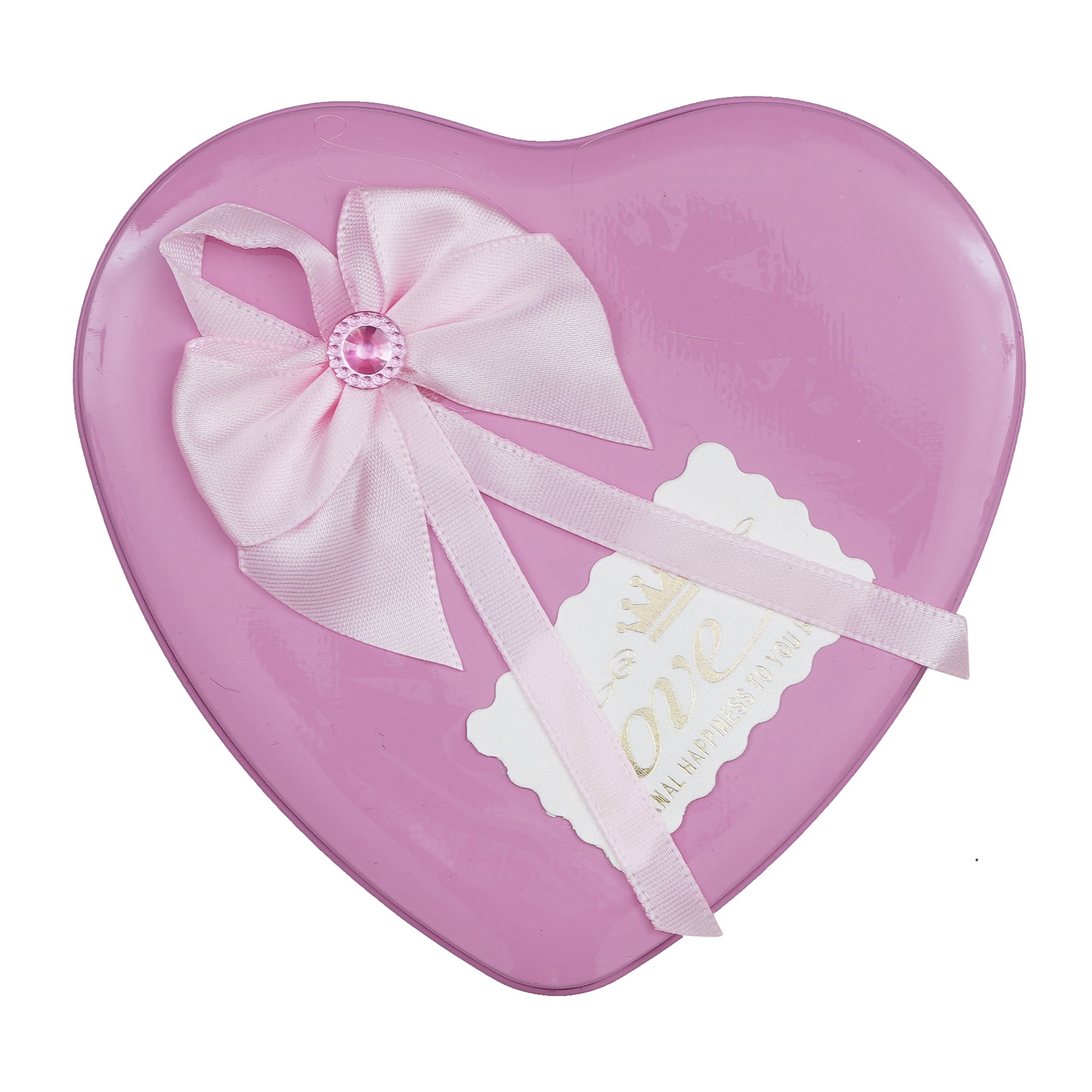 Pink Heart Shaped Gift Box with 3 Pink Roses, Teddy Bear and a Card 5