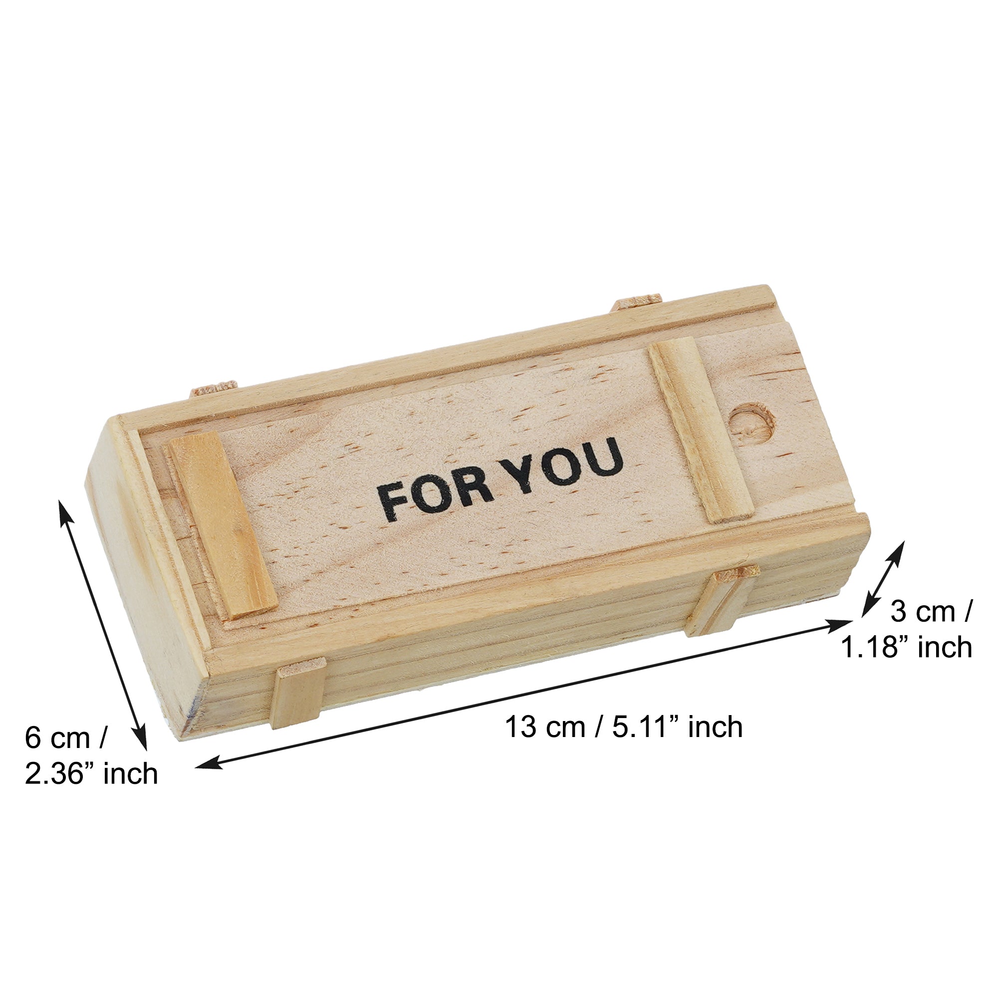 Brown Wooden Box "For You" with 7 Messages Gift & Almonds Chocolate 3