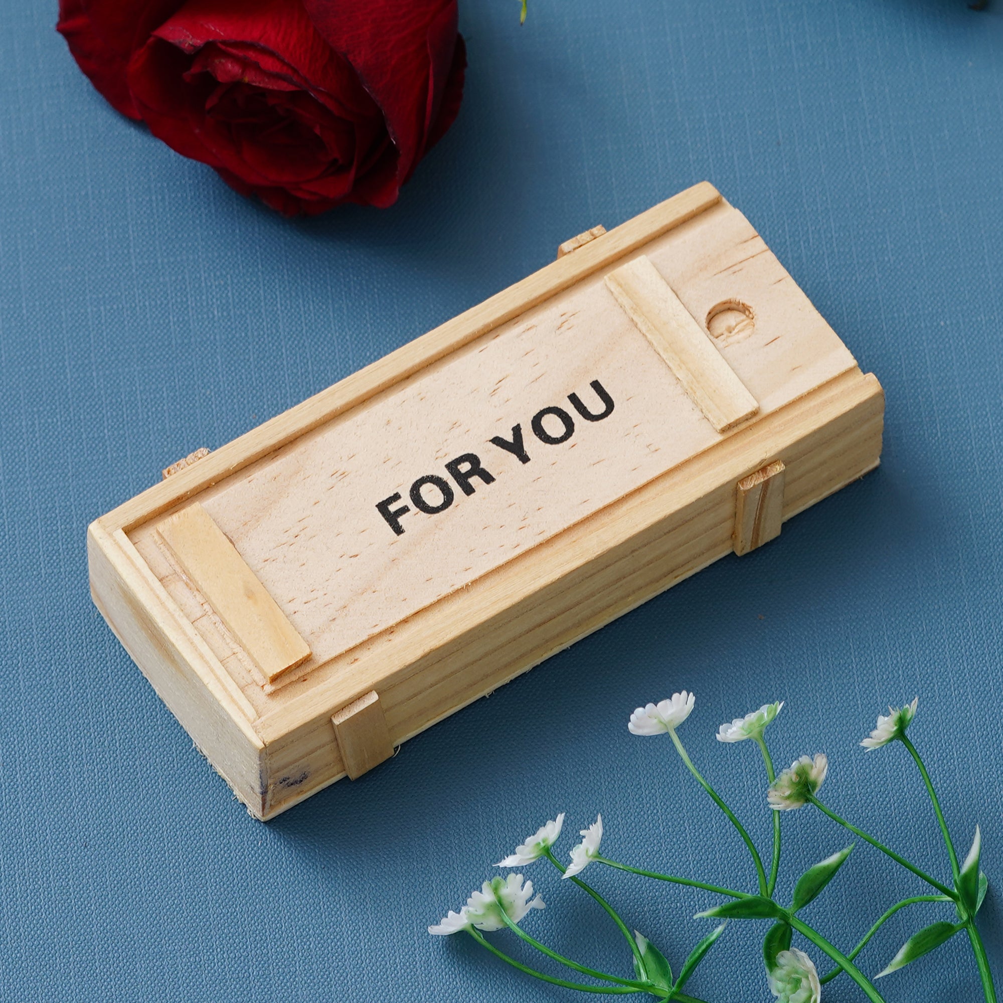 Wooden Box "For You" Message Bottle Set 6