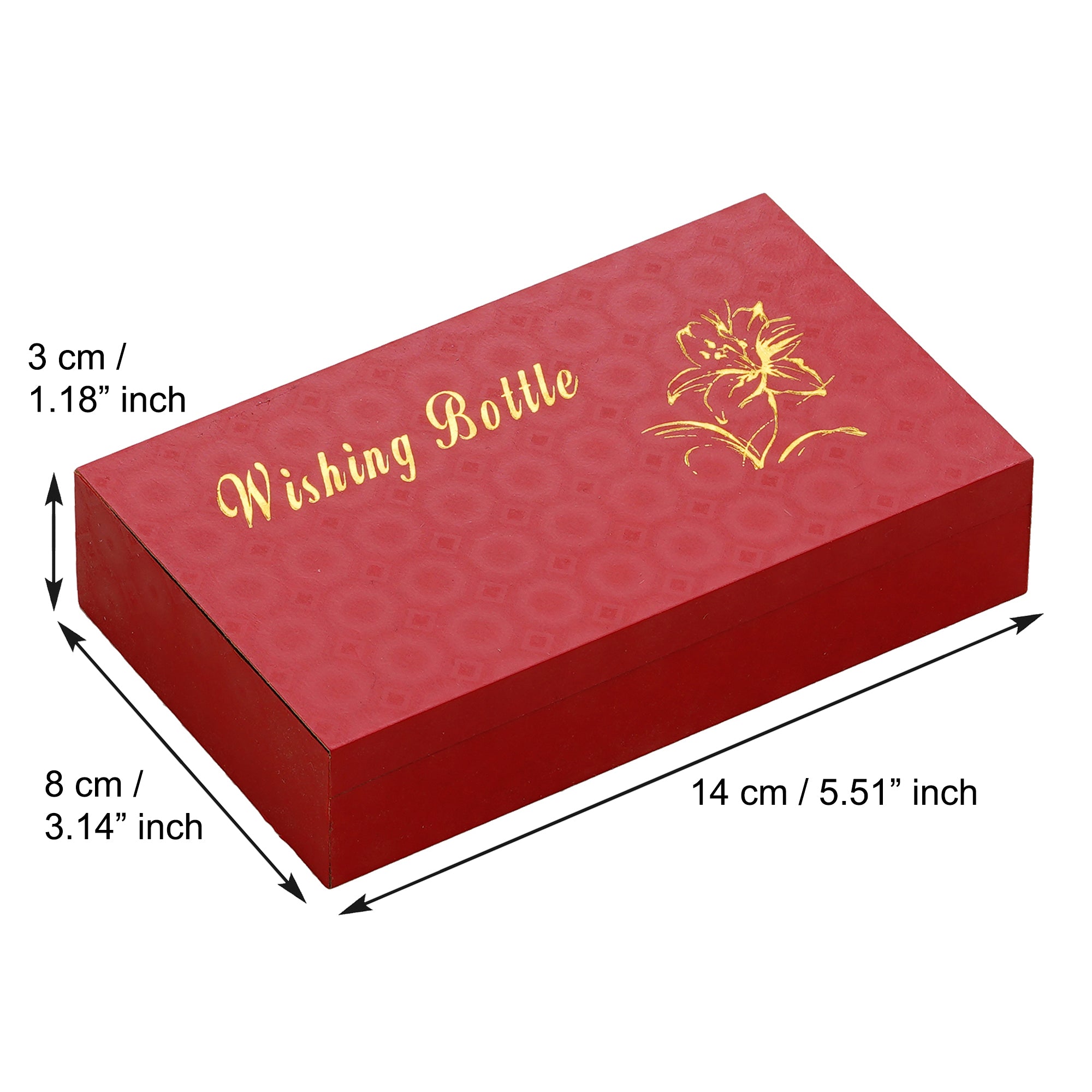 Valentine Combo of Golden Red Rose Gift Set, Red Message Bottle Wooden Box Set 4