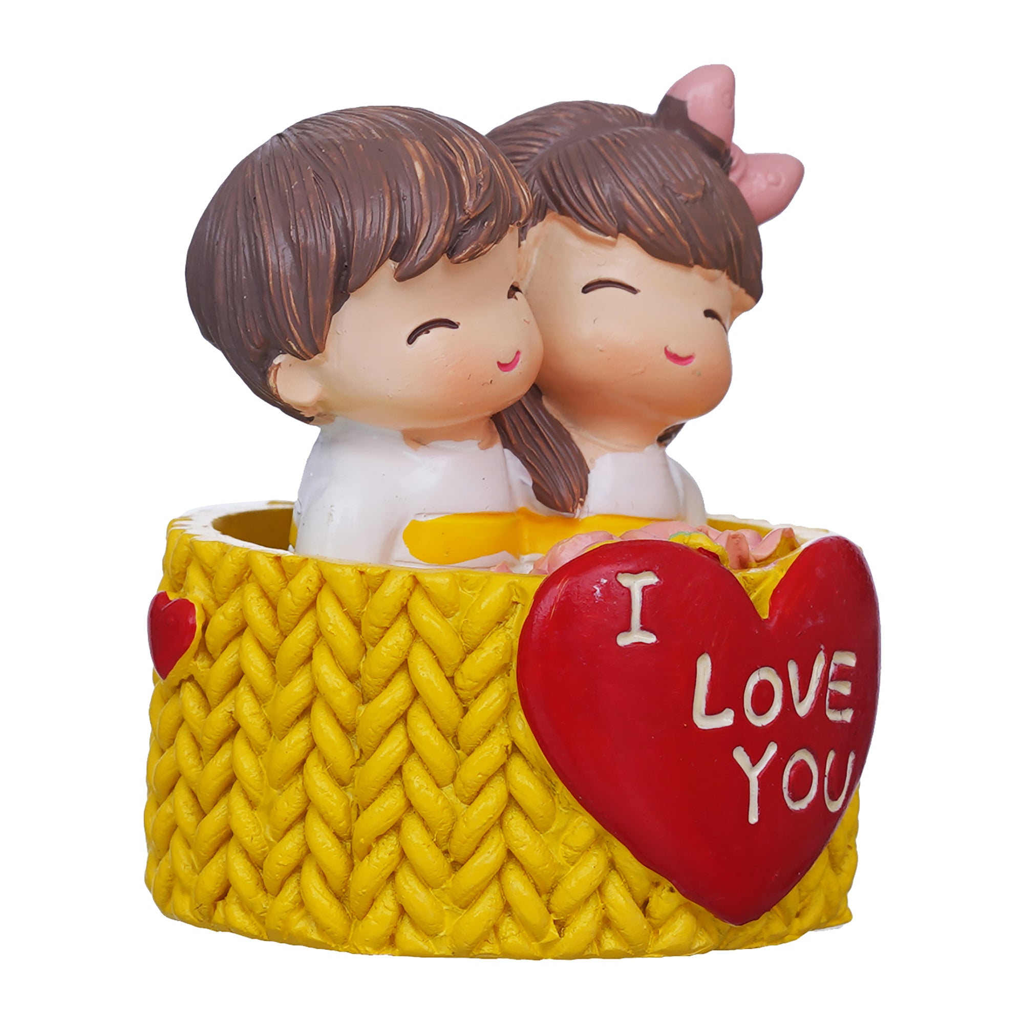 eCraftIndia Cute Couple Statue with I Love You Decorative Showpiece 6