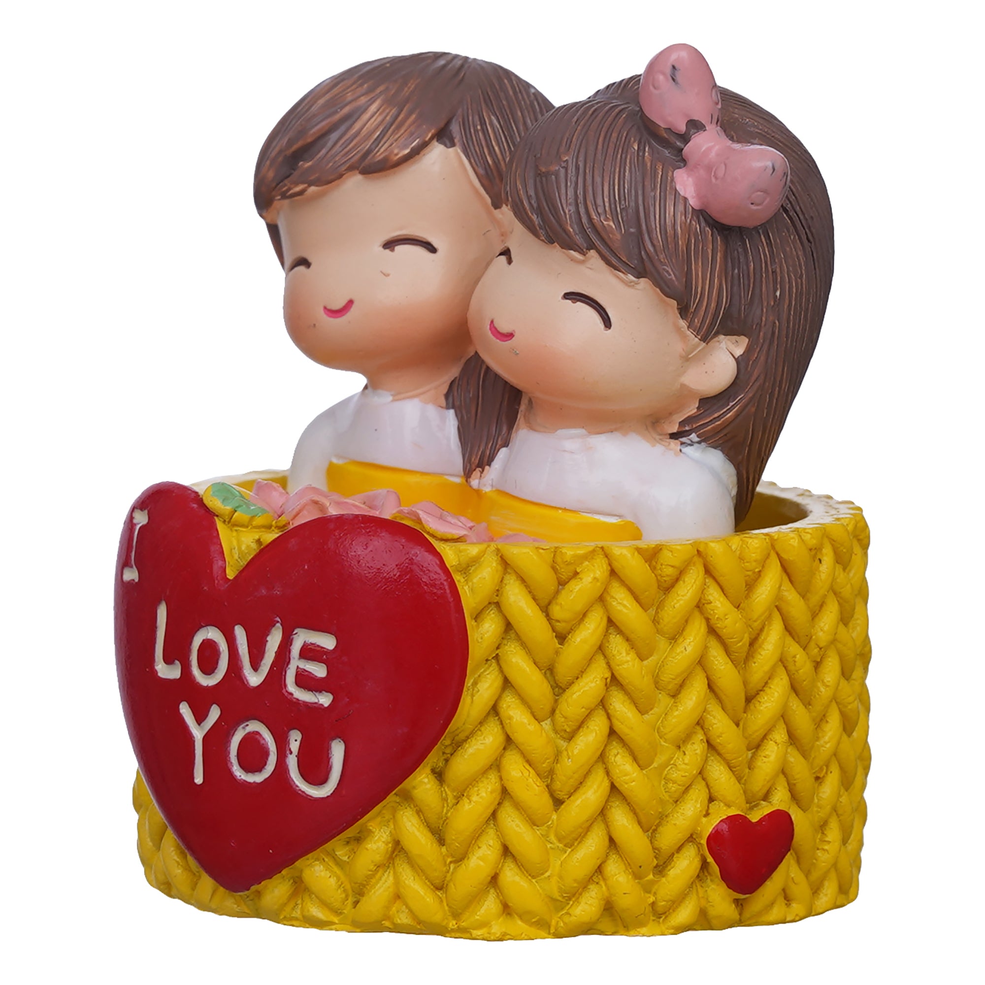 eCraftIndia Cute Couple Statue with I Love You Decorative Showpiece 7