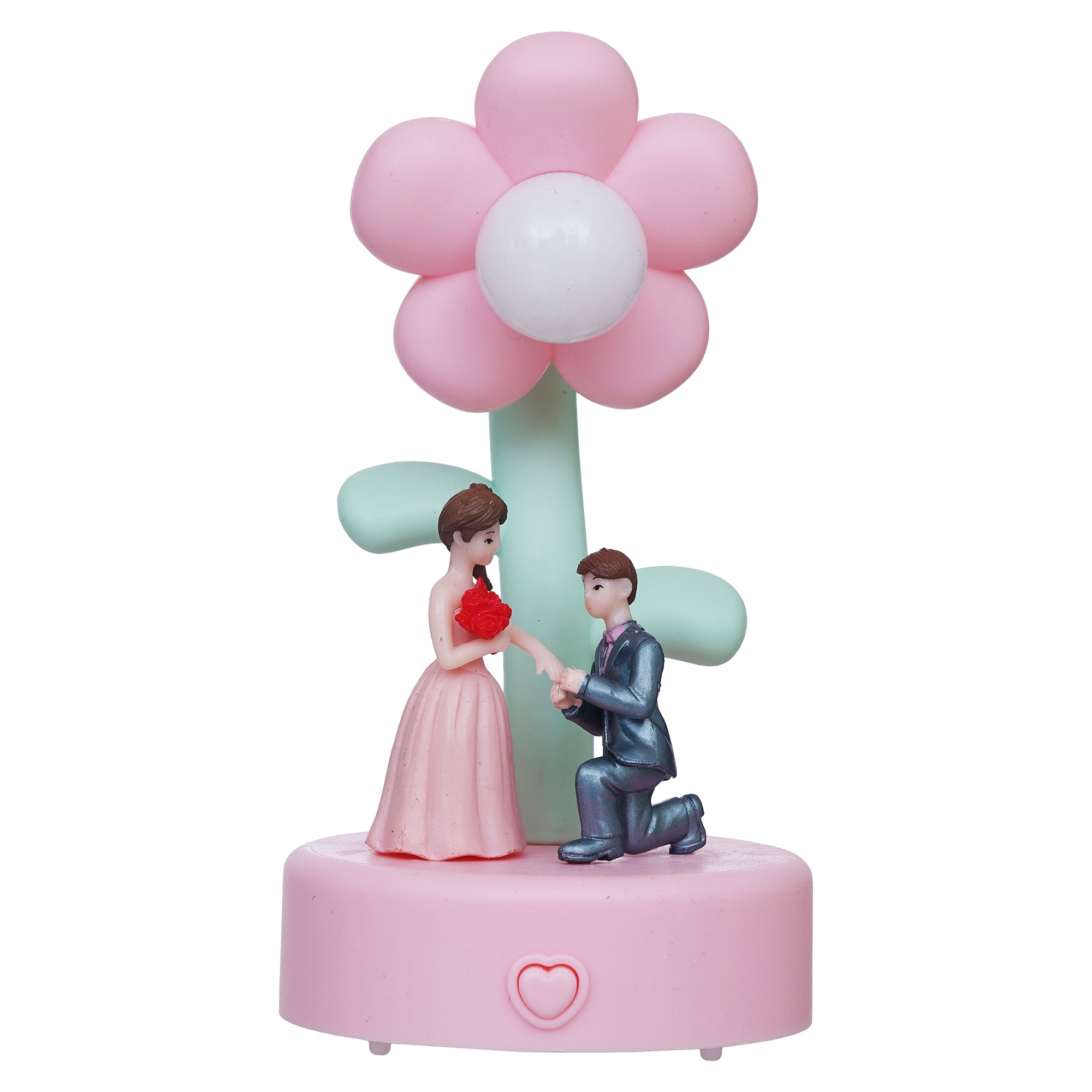 eCraftIndia Miniature Lovely Couple Statue with Flower Table Lamp 2