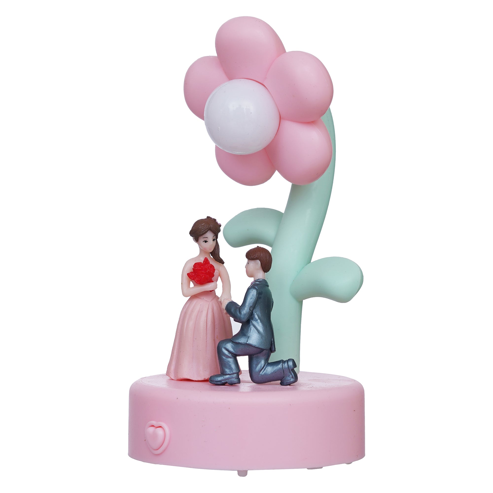 eCraftIndia Miniature Lovely Couple Statue with Flower Table Lamp 7