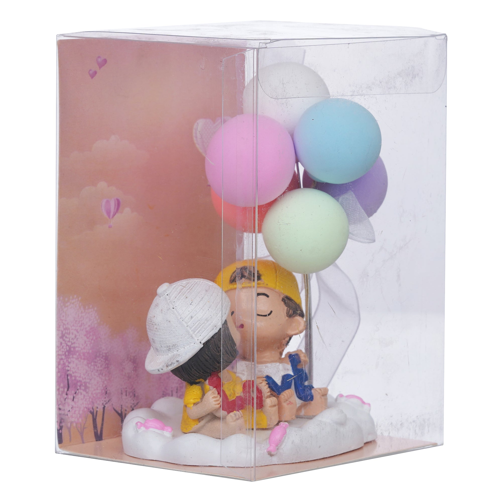 eCraftIndia Cute Couple Statue with Balloons Valentine's Day Showpiece 7