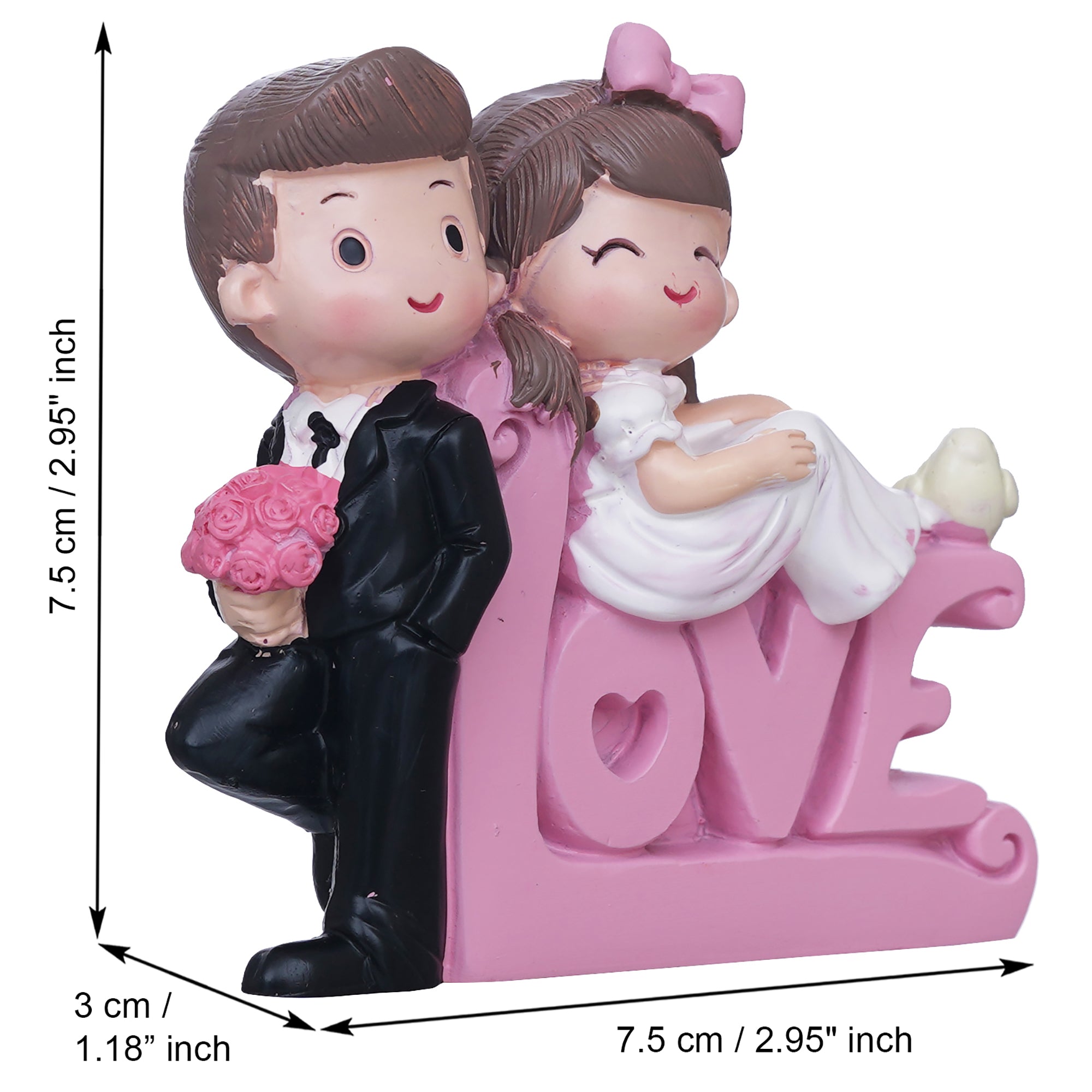 eCraftIndia Cute Couple Love Decorative Showpiece - Valentine's Day Gifts 3