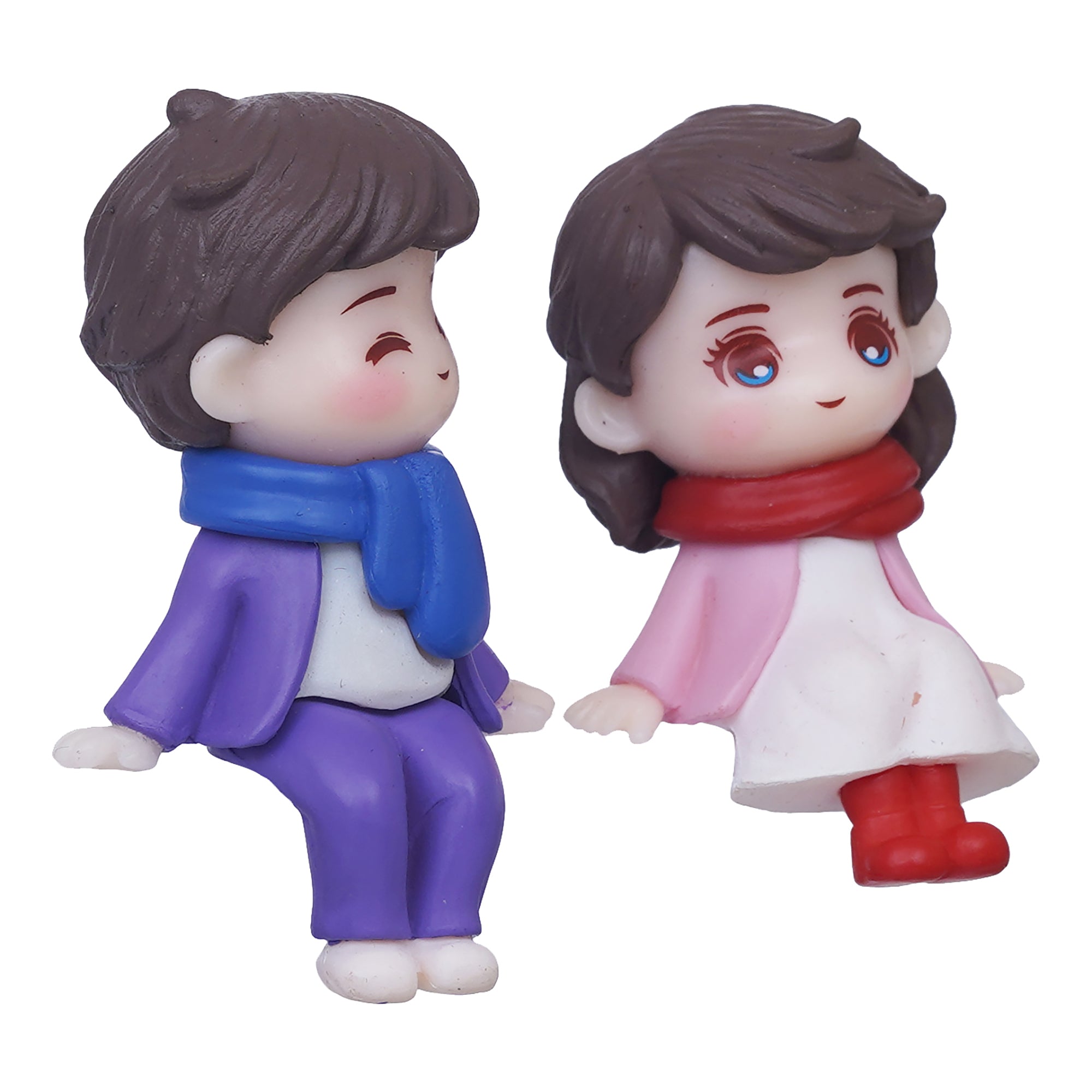 eCraftIndia Cute Boy and Girl Sitting Couple Statue Valentine's Day Showpiece 6