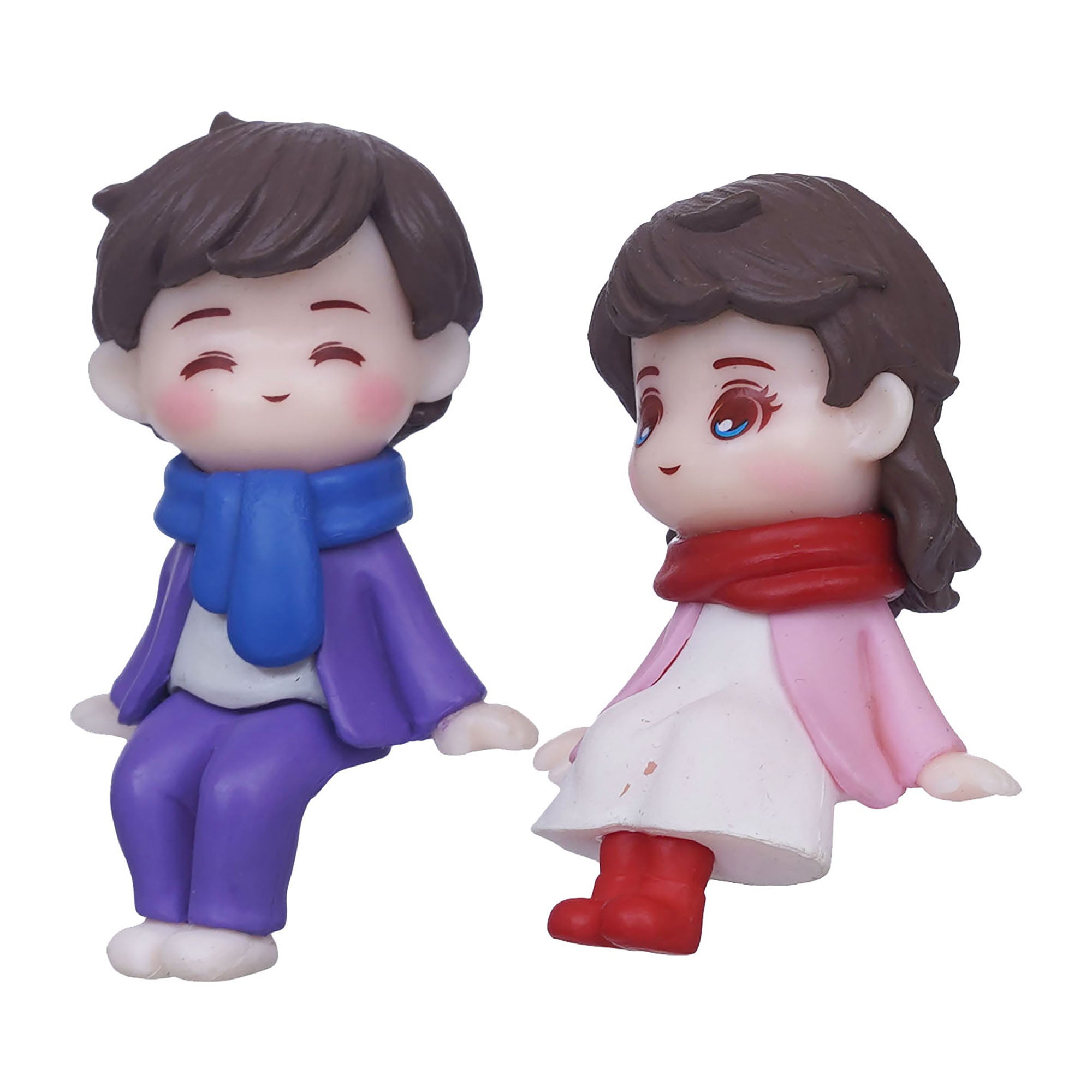 eCraftIndia Cute Boy and Girl Sitting Couple Statue Valentine's Day Showpiece 7