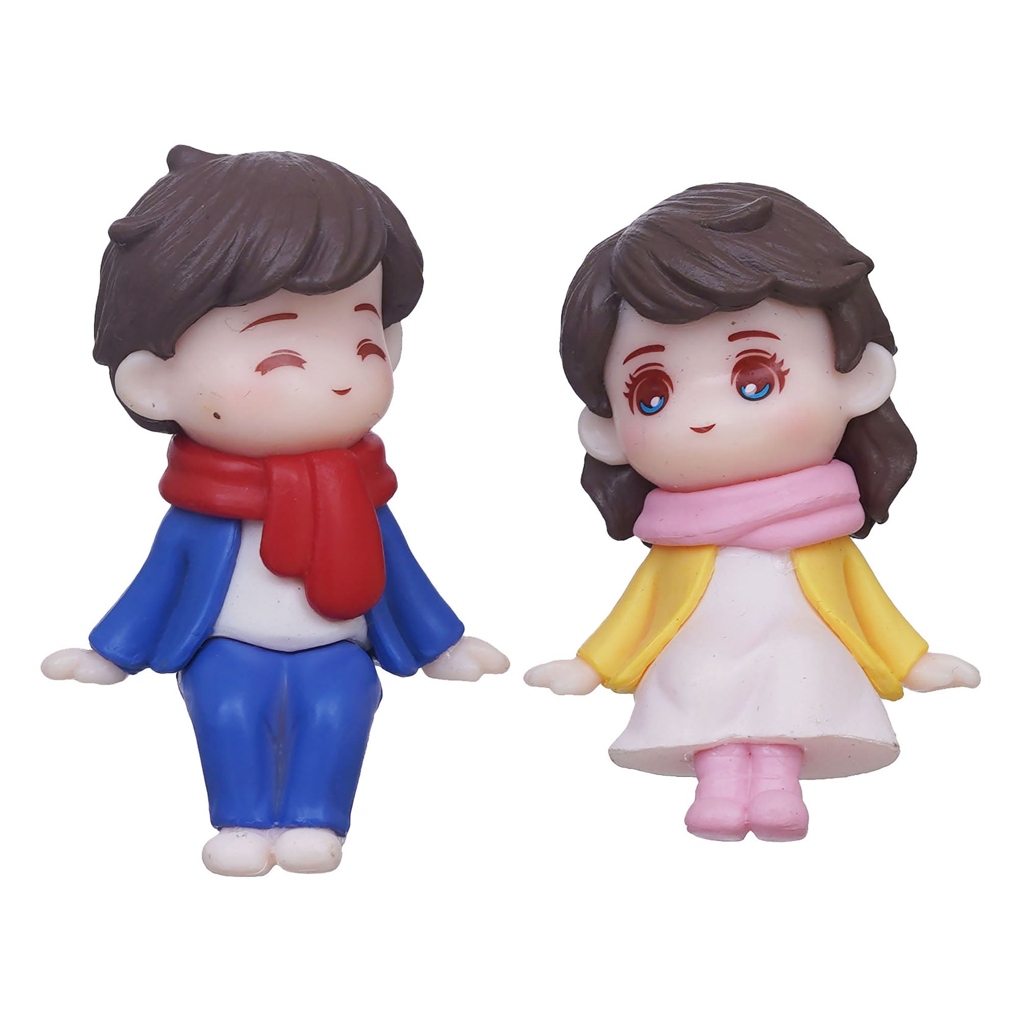 eCraftIndia Cute Boy and Girl Sitting Couple Statue Decorative Showpiece 2