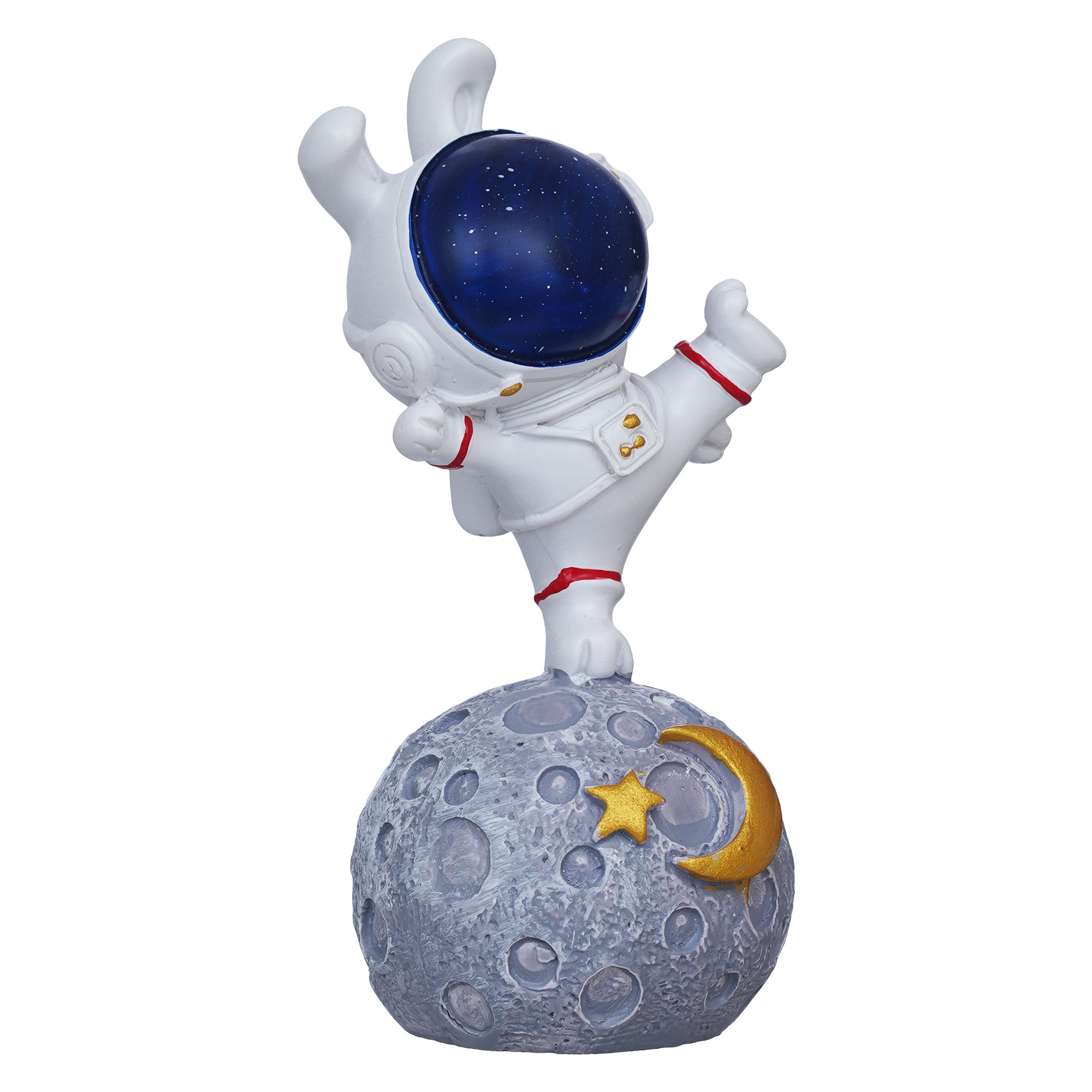 eCraftIndia Astronaut Statue Spaceman Figurine Sky Rabbit Standing on Moon Showpiece 6