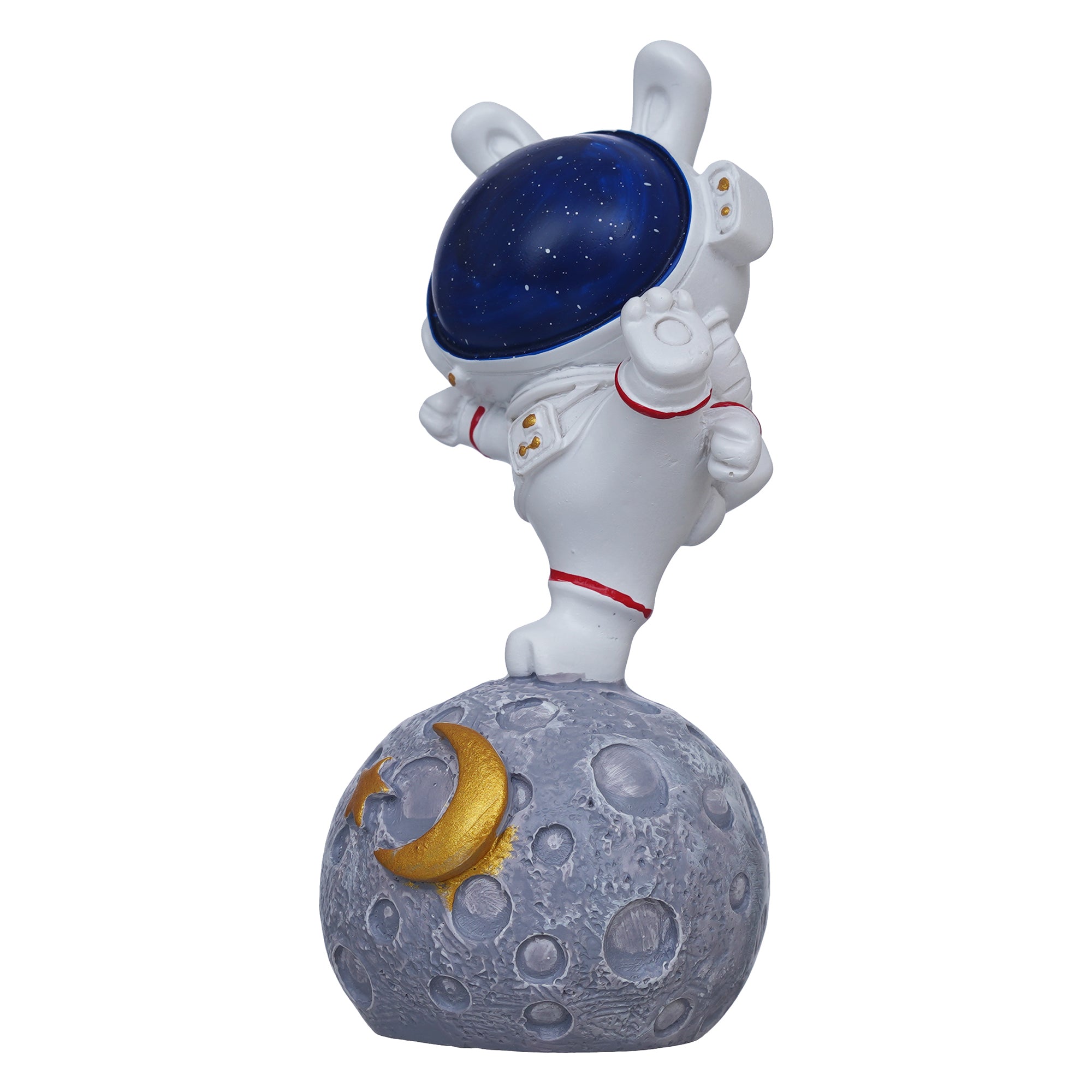 eCraftIndia Astronaut Statue Spaceman Figurine Sky Rabbit Standing on Moon Showpiece 7