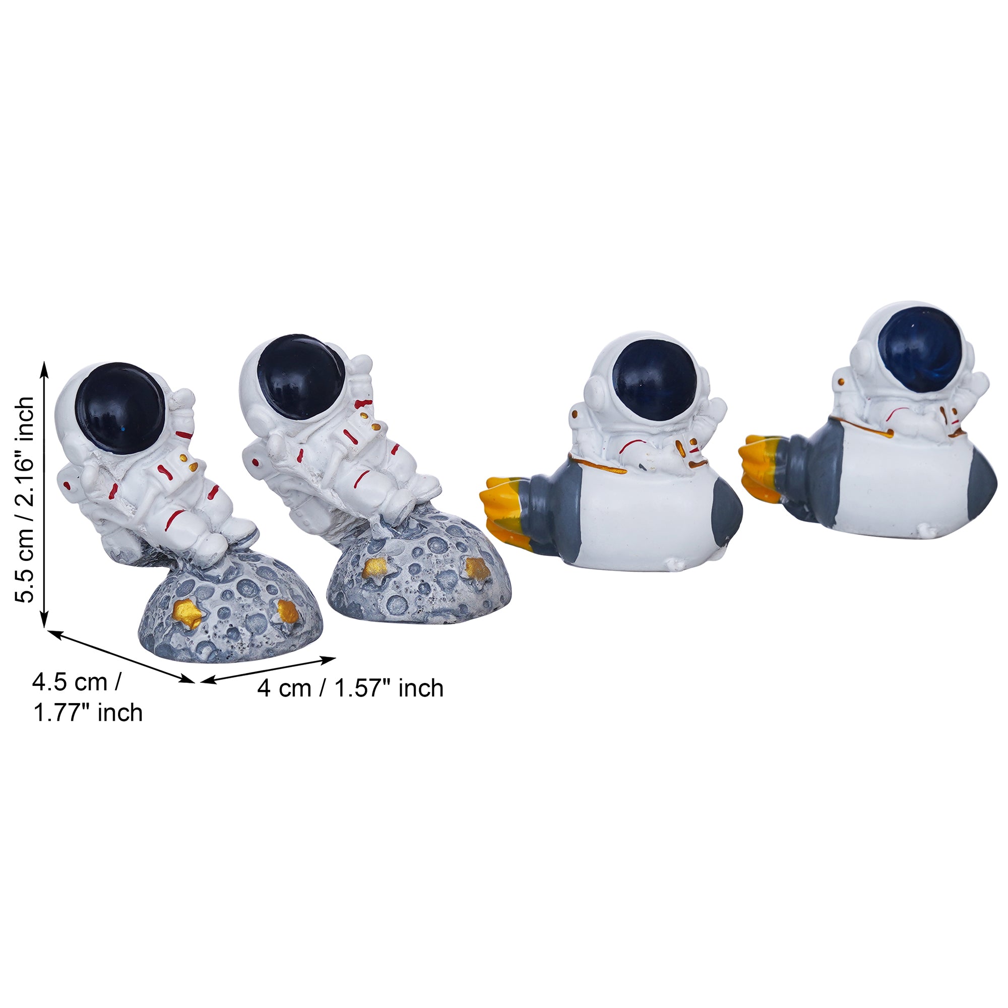 eCraftIndia Set of 4 Astronaut Statues Spaceman Figurines Decorative Showpieces 3