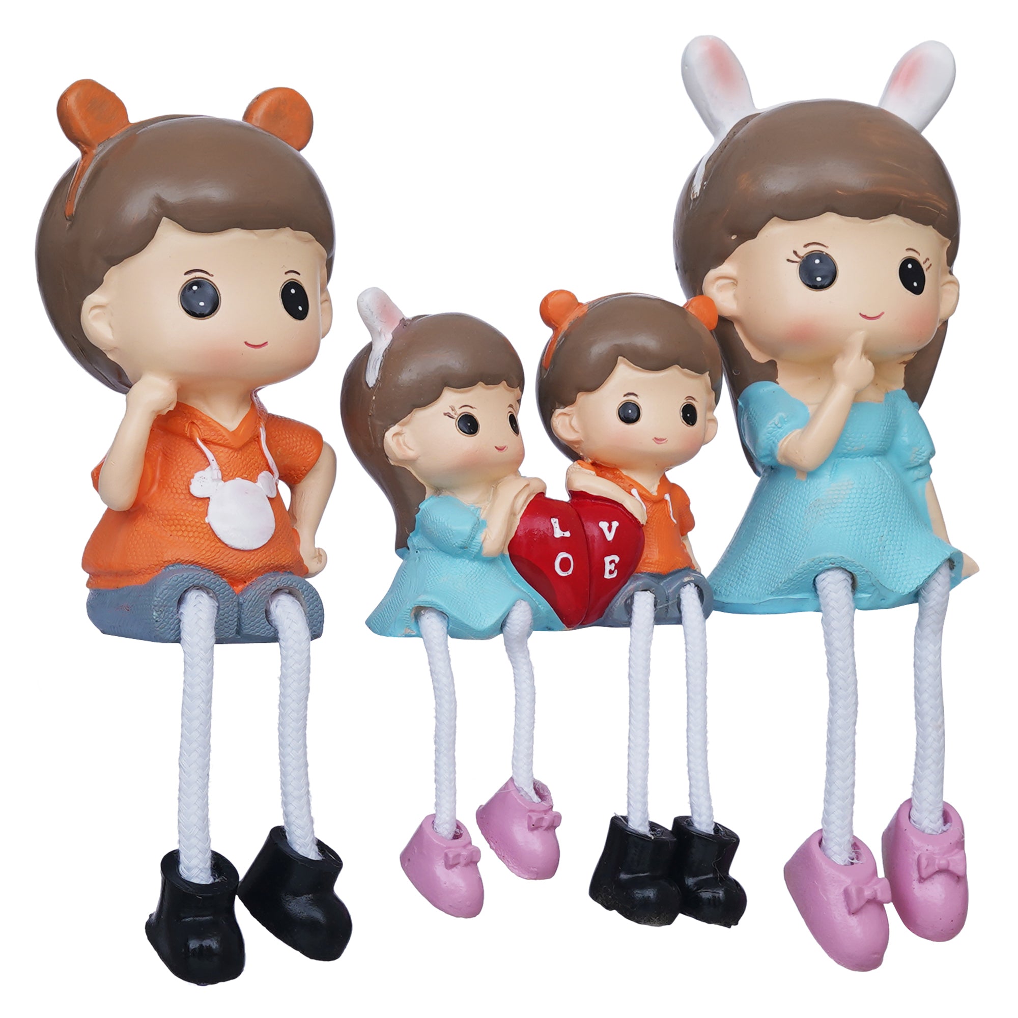 eCraftIndia Lovely Girl, Boy, Mom, Dad Family Set Decorative Showpiece 6