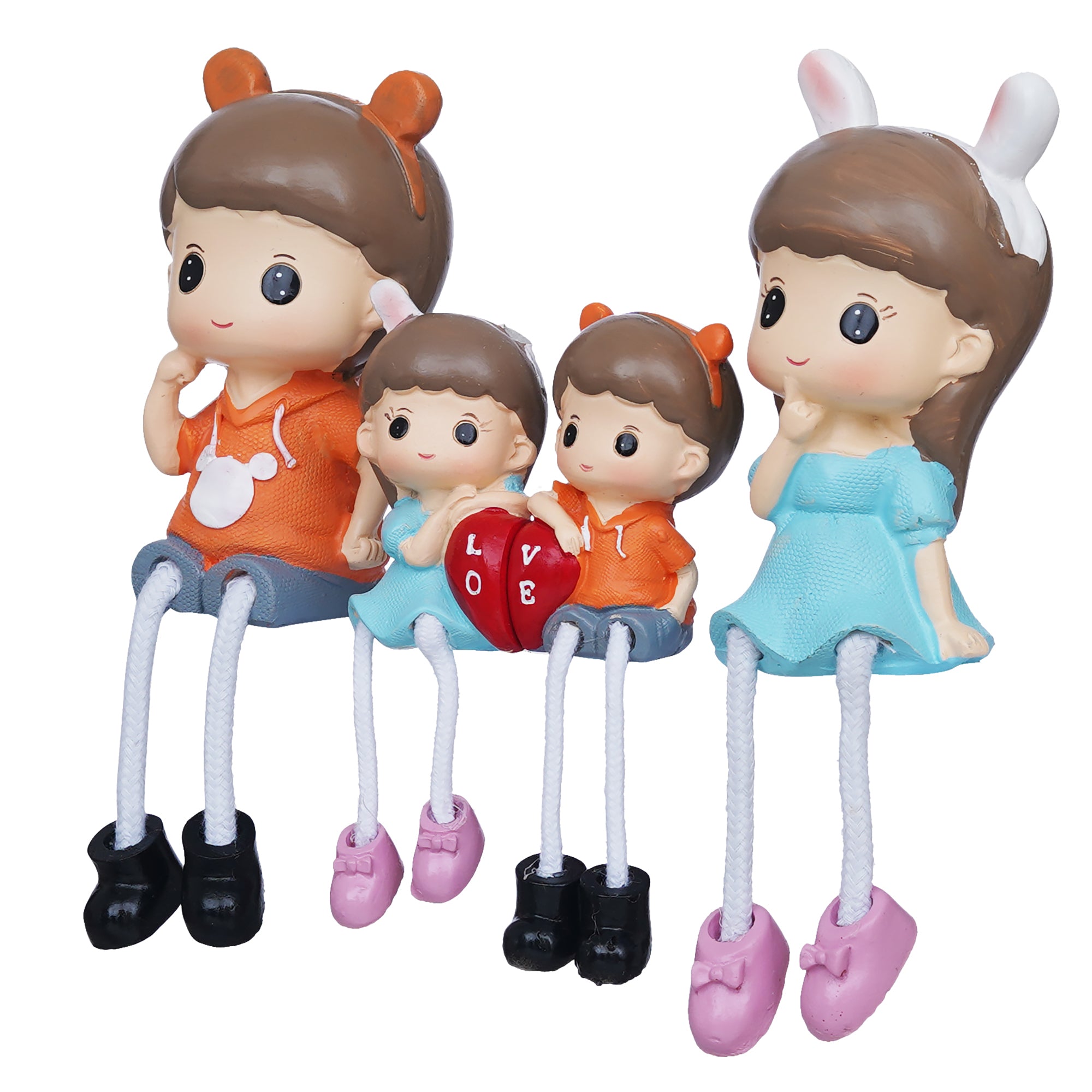 eCraftIndia Lovely Girl, Boy, Mom, Dad Family Set Decorative Showpiece 7