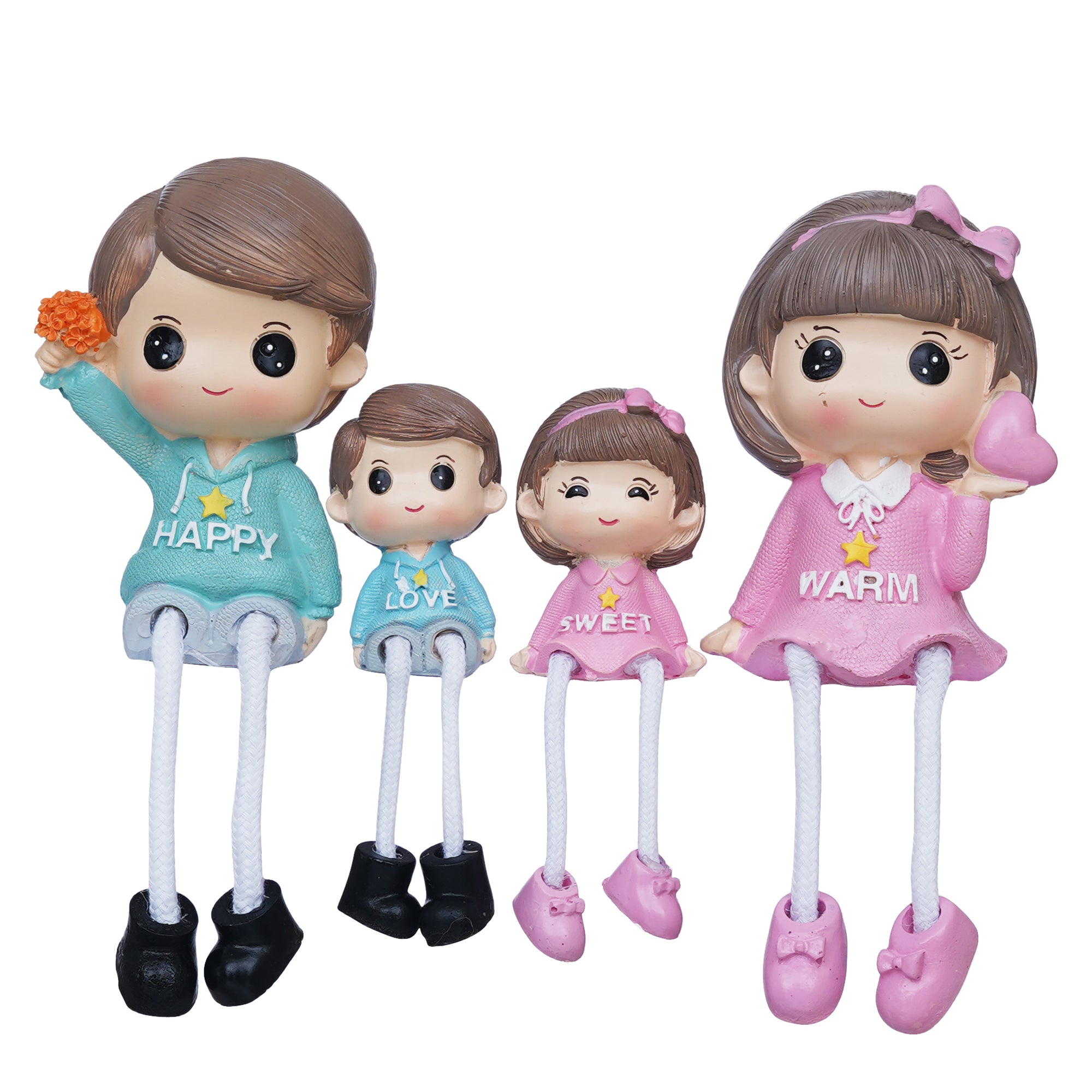 eCraftIndia Happy Family Set Sitting Doll Figurines Showpiece 2